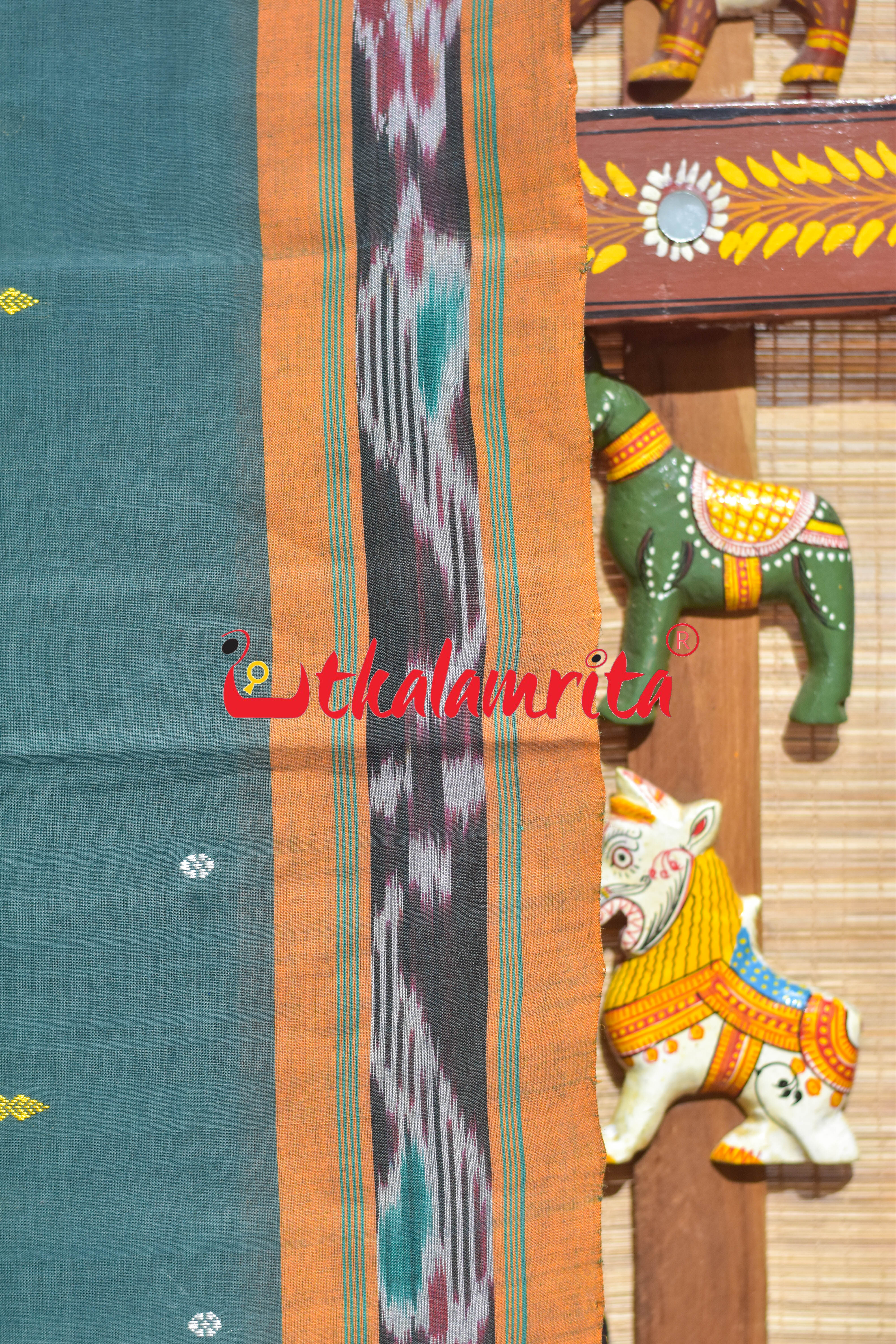 Grey Rust Chadhei Pittala Single Cotton Saree