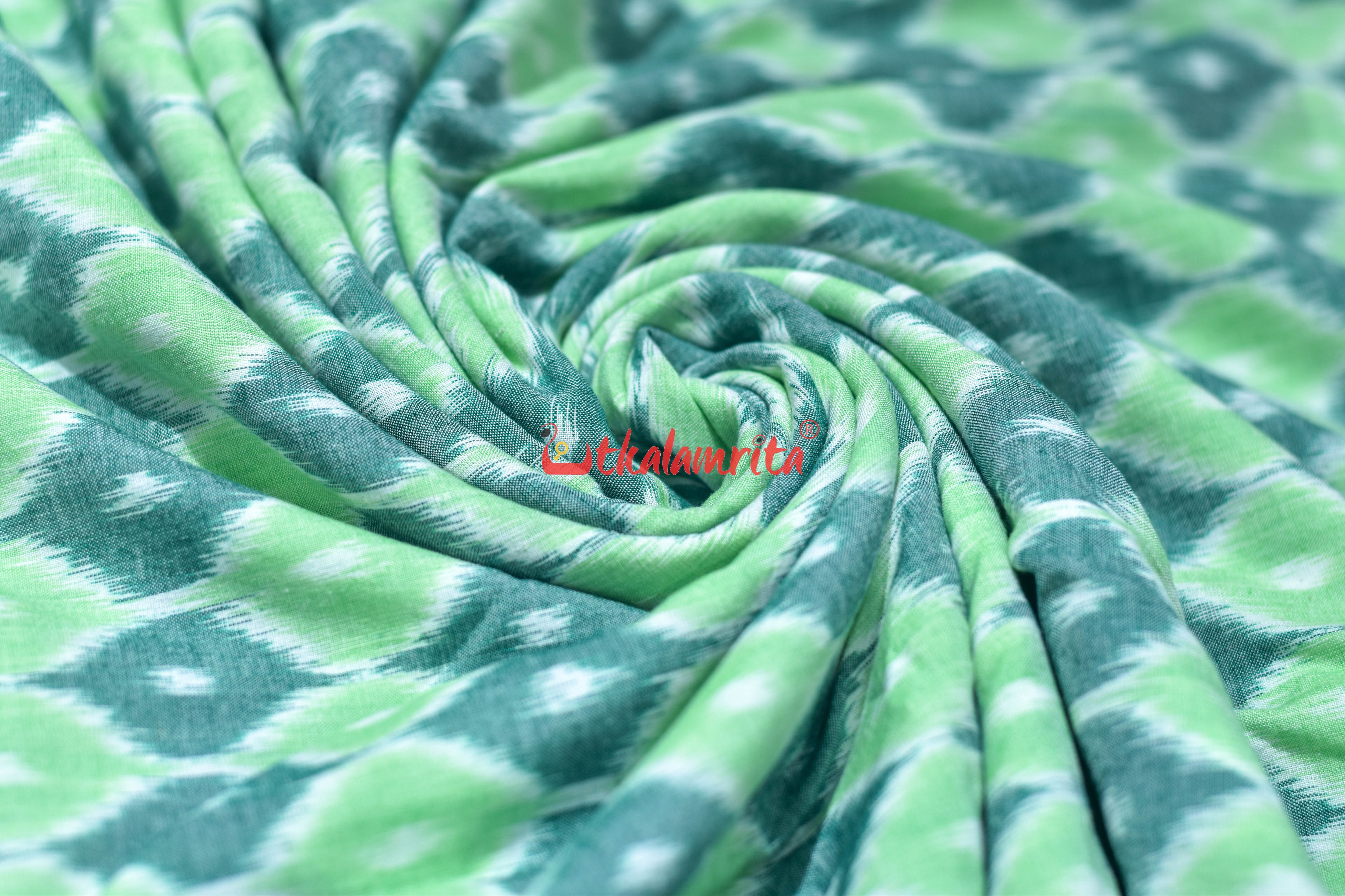 Green 3D Illusions Ikat Cotton (Fabric)