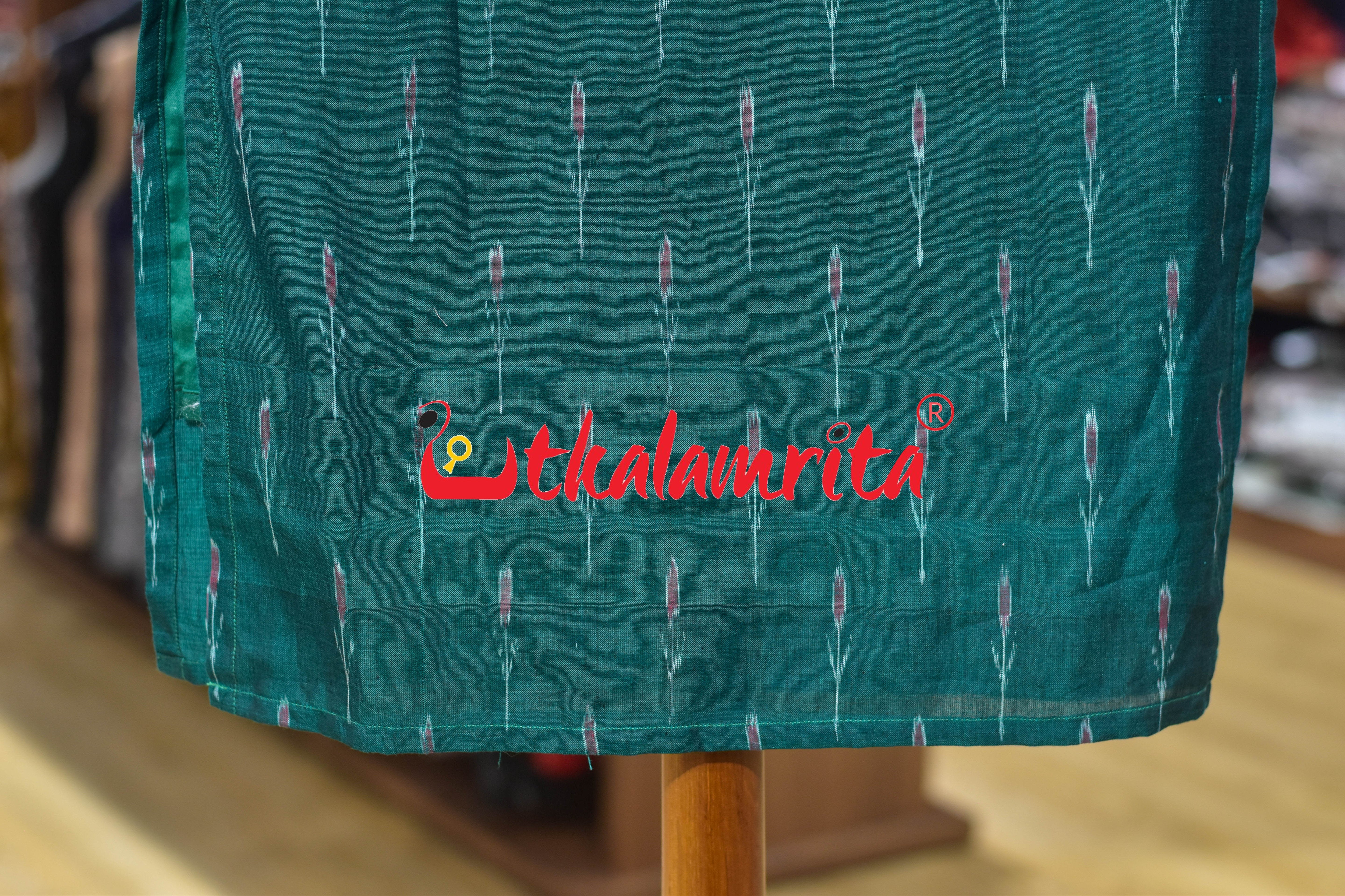 Bottle Green Labanga Bandha Tipa Lata (Ladies' Short Kurti)