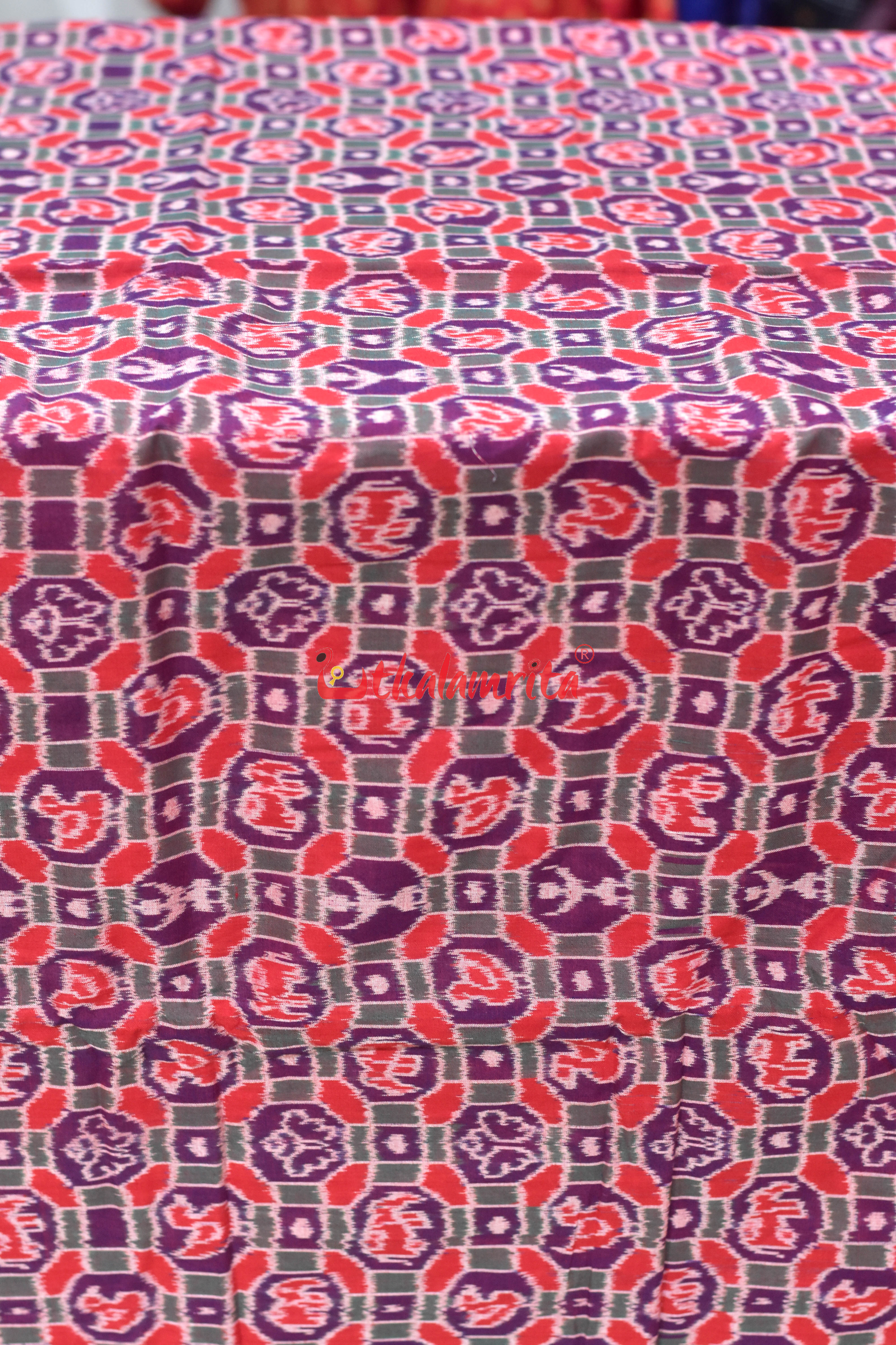 Multi Box Animals 3D Sambalpuri Cotton (Fabric)