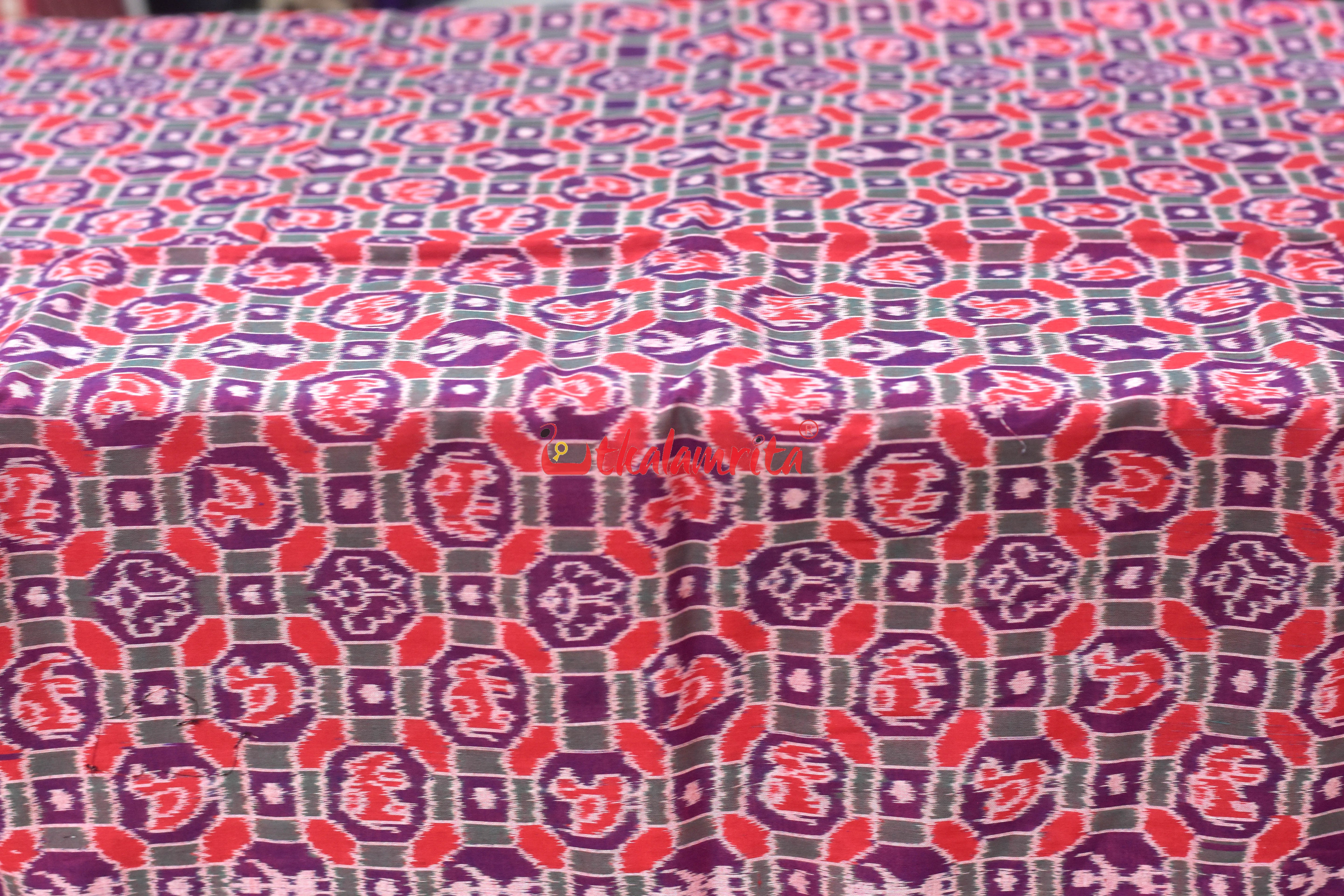 Multi Box Animals 3D Sambalpuri Cotton (Fabric)