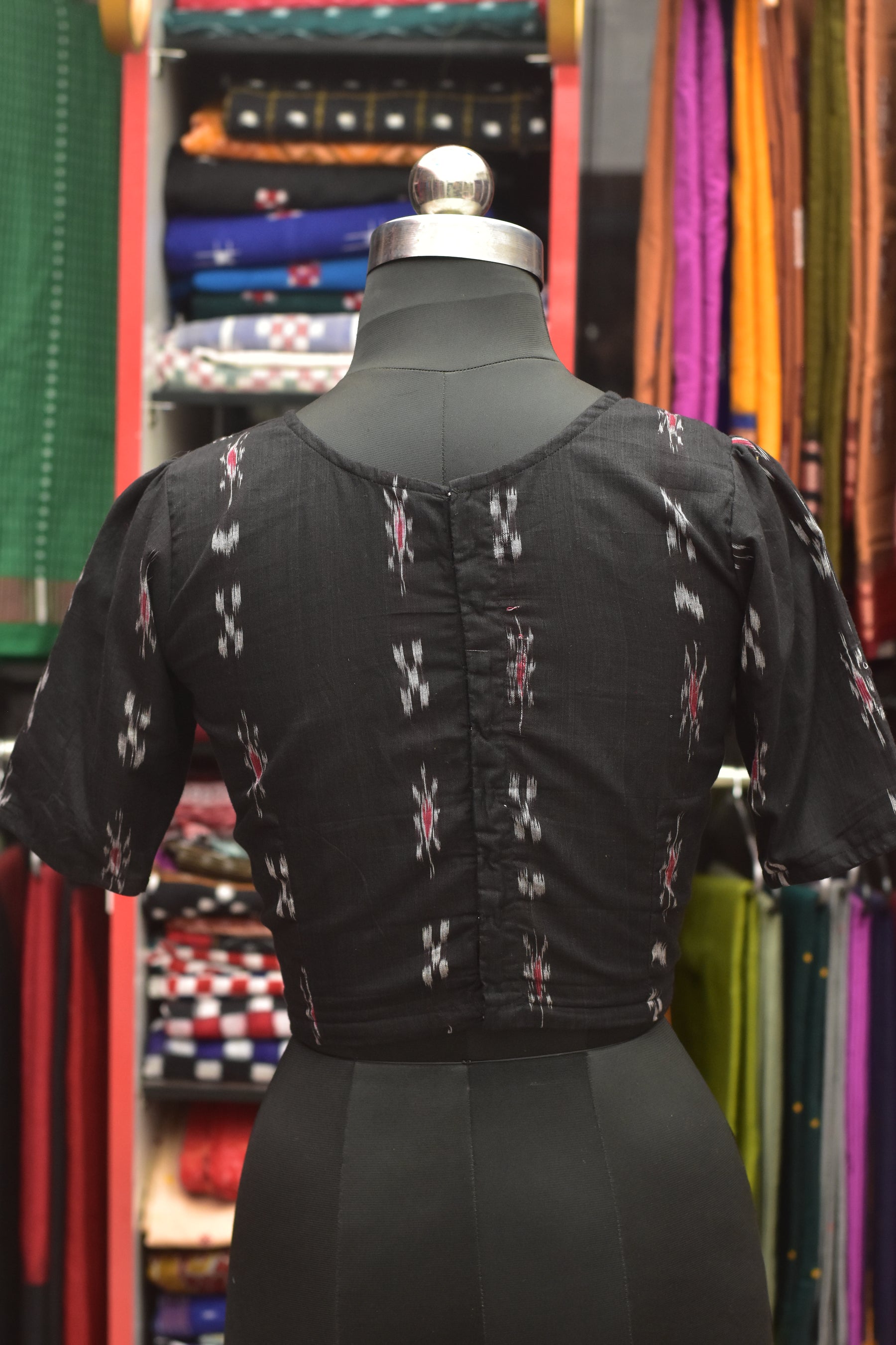 Black Pasapali and Kadha Croptop (Blouse)