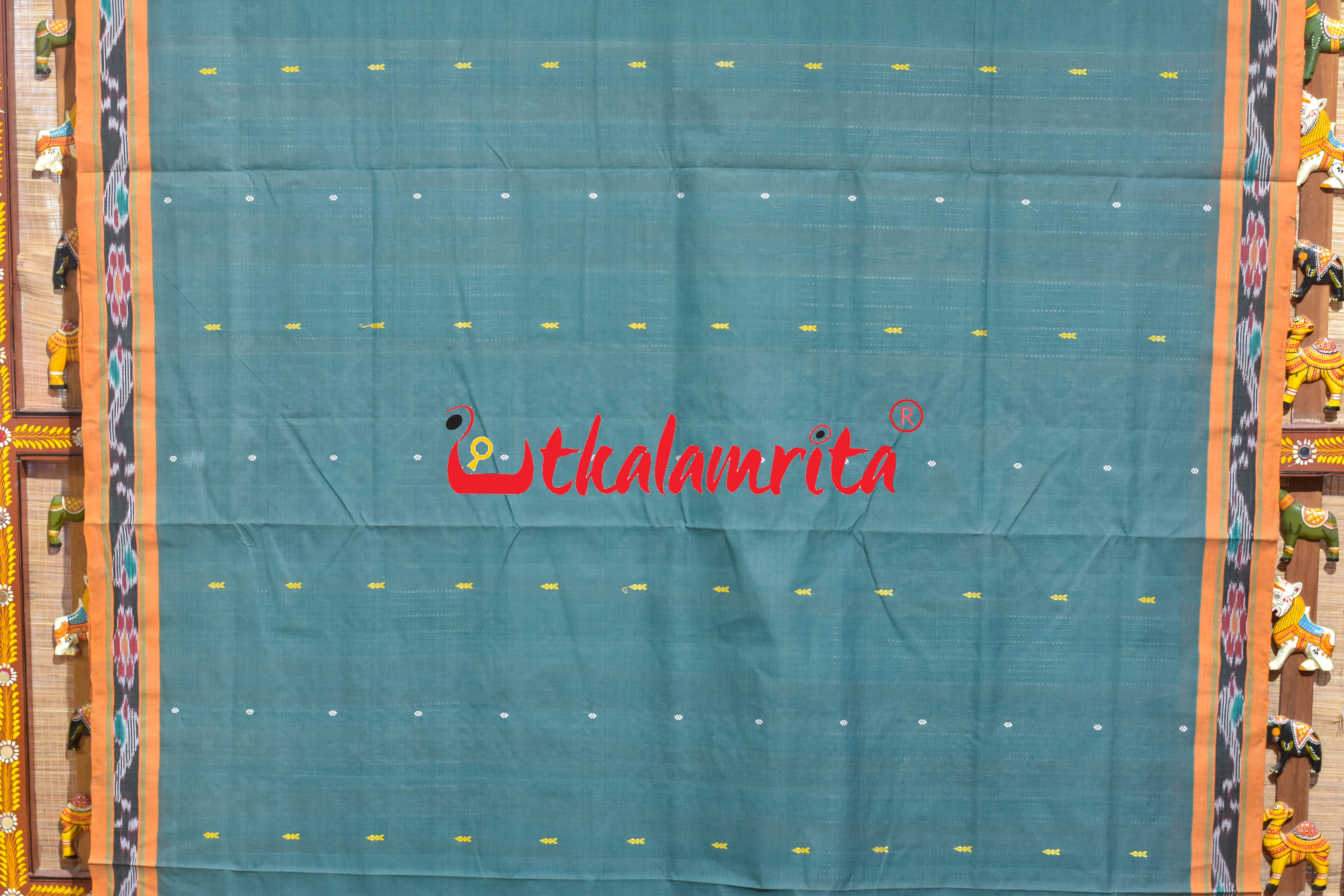 Grey Rust Chadhei Pittala Single Cotton Saree