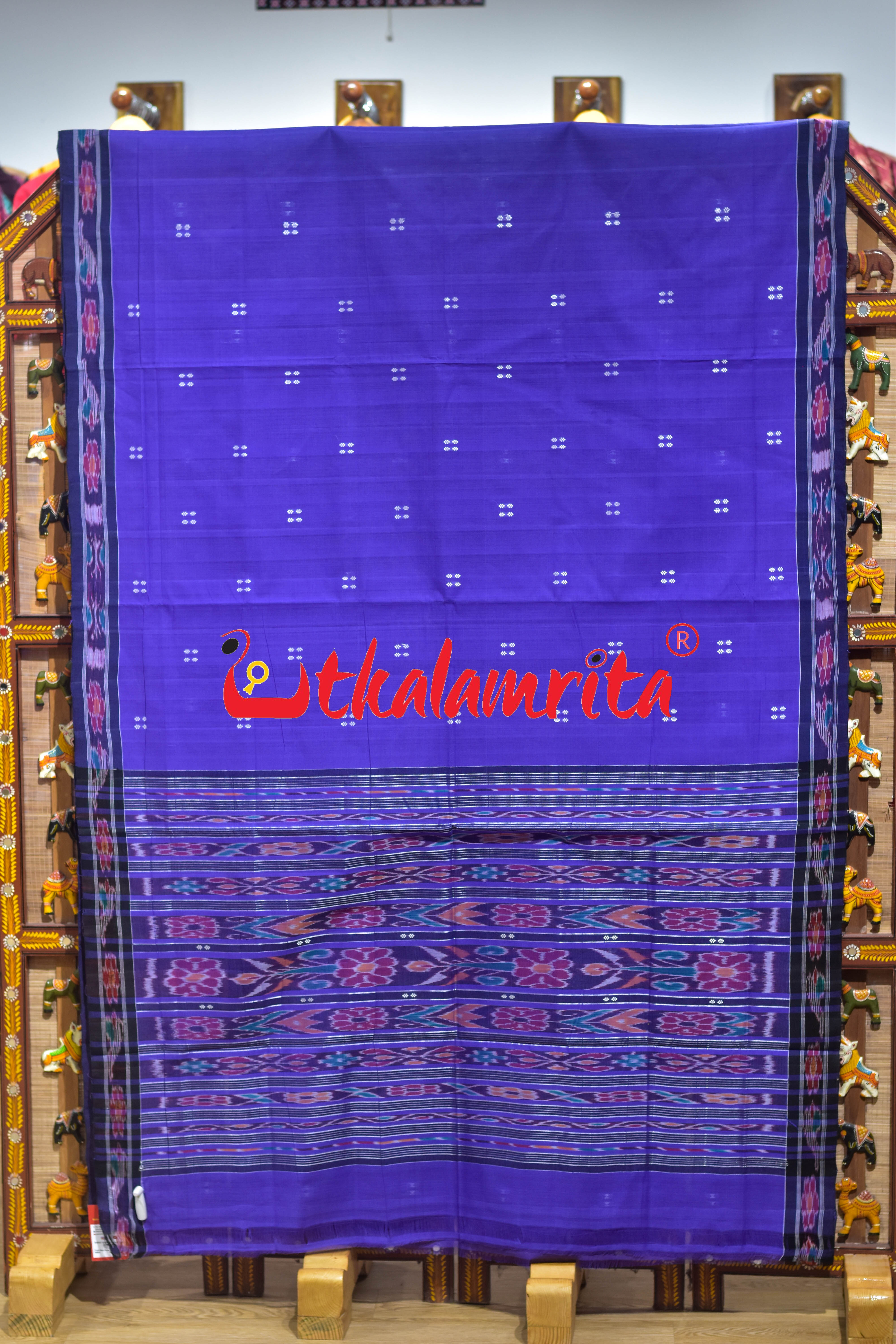 Purple Black Pittala Single Cotton Saree