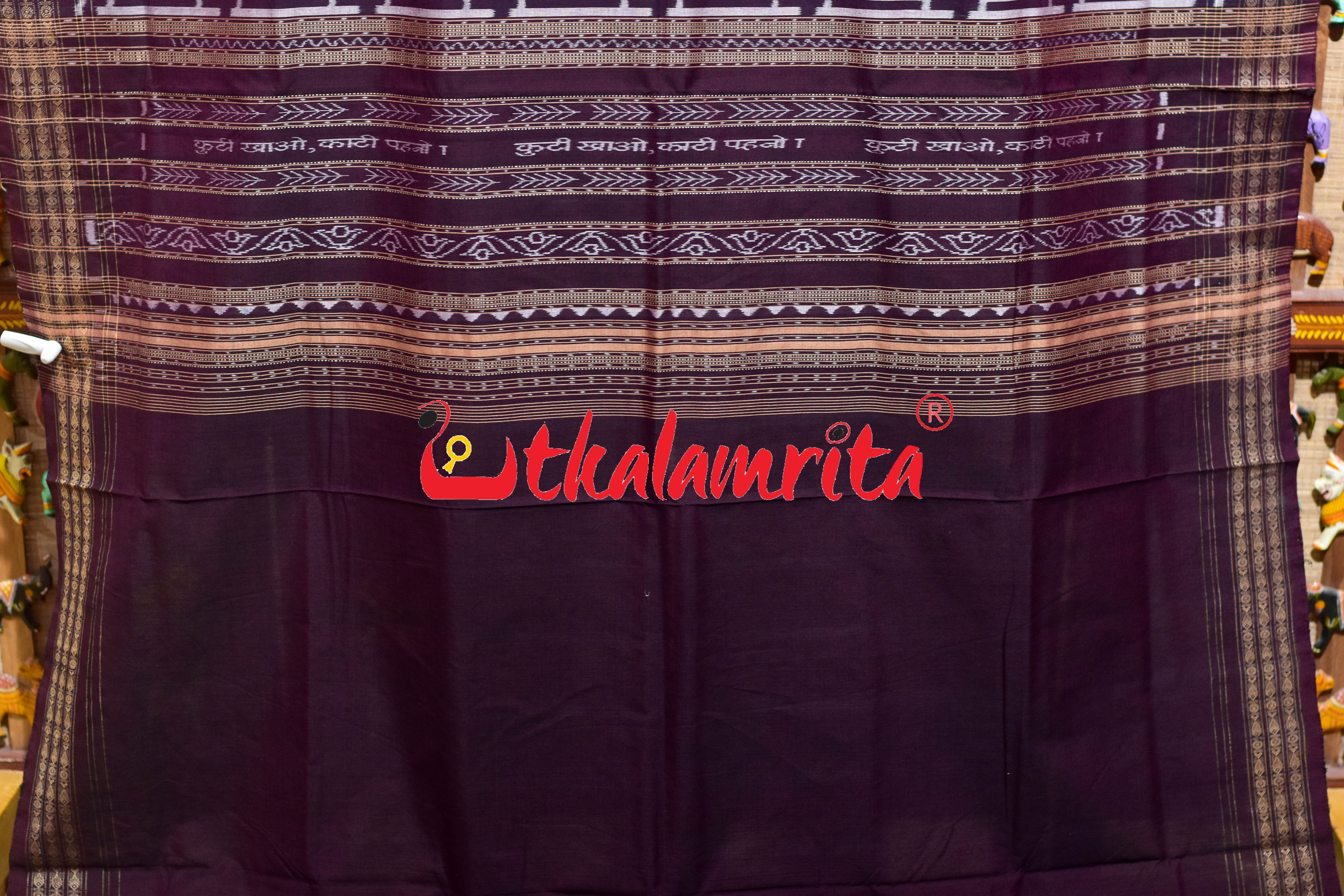 Blue Maroon Arata Sambalpuri Cotton Saree