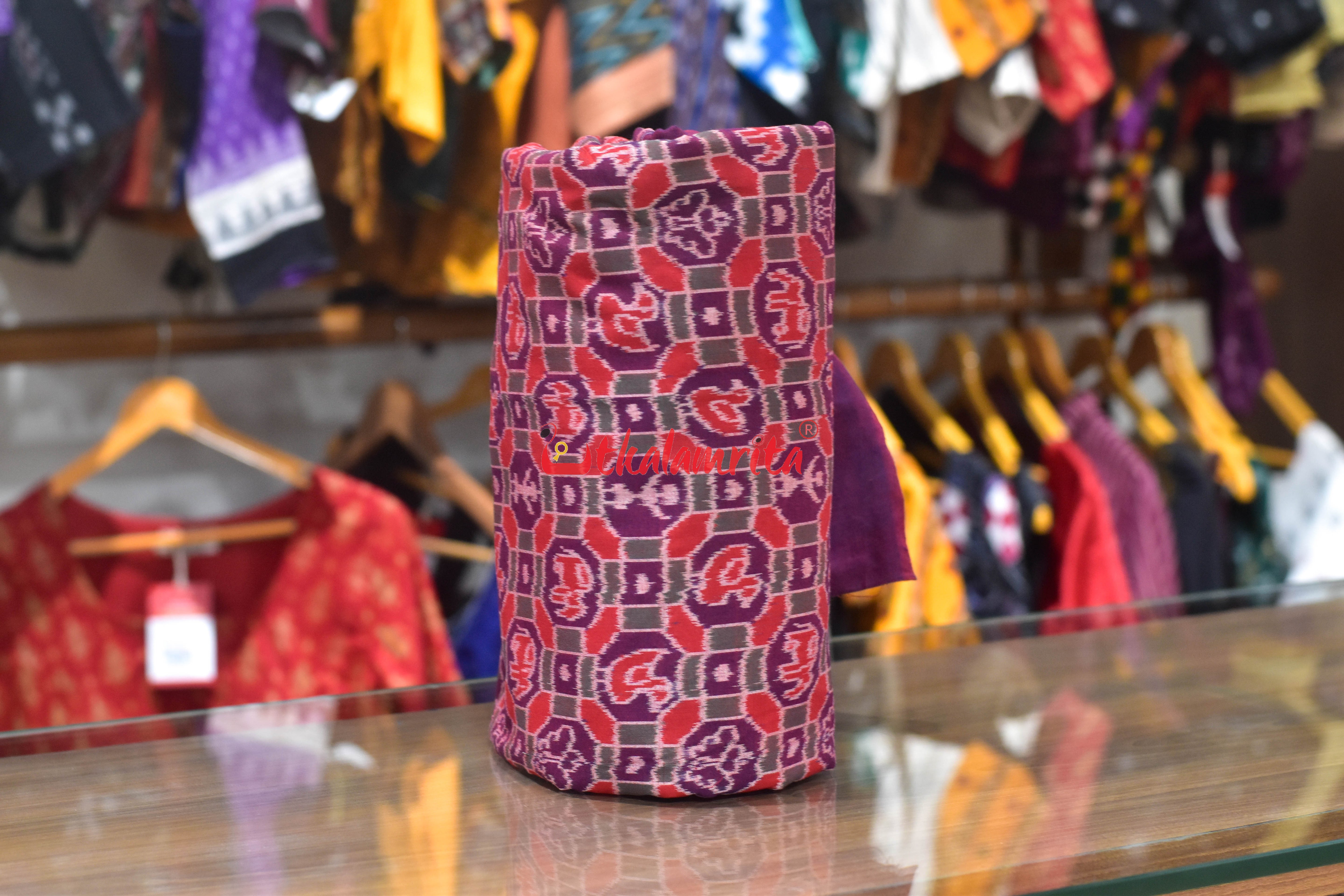 Multi Box Animals 3D Sambalpuri Cotton (Fabric)