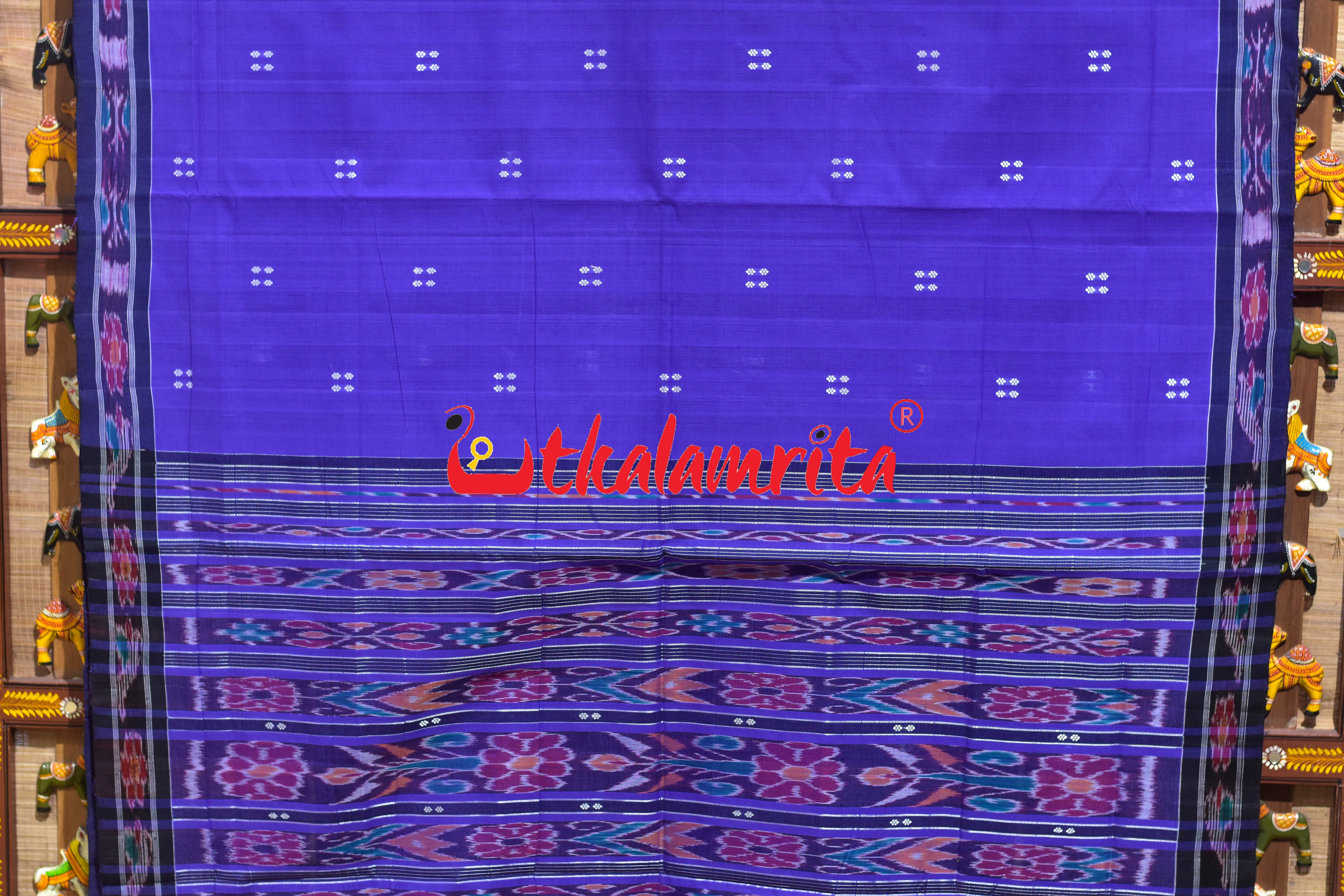 Purple Black Pittala Single Cotton Saree