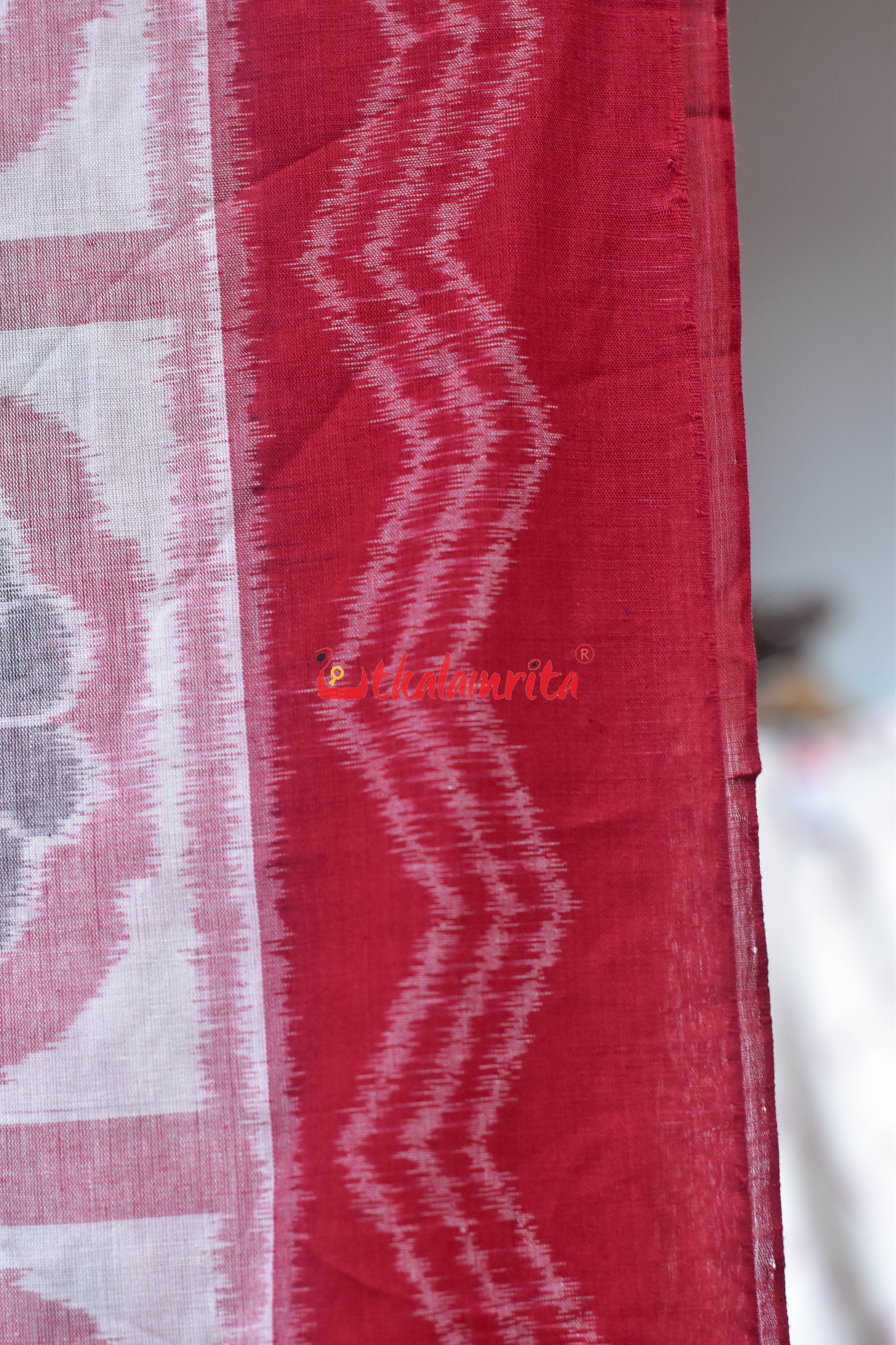 Black Scot Bada Phula Khandua Cotton Saree