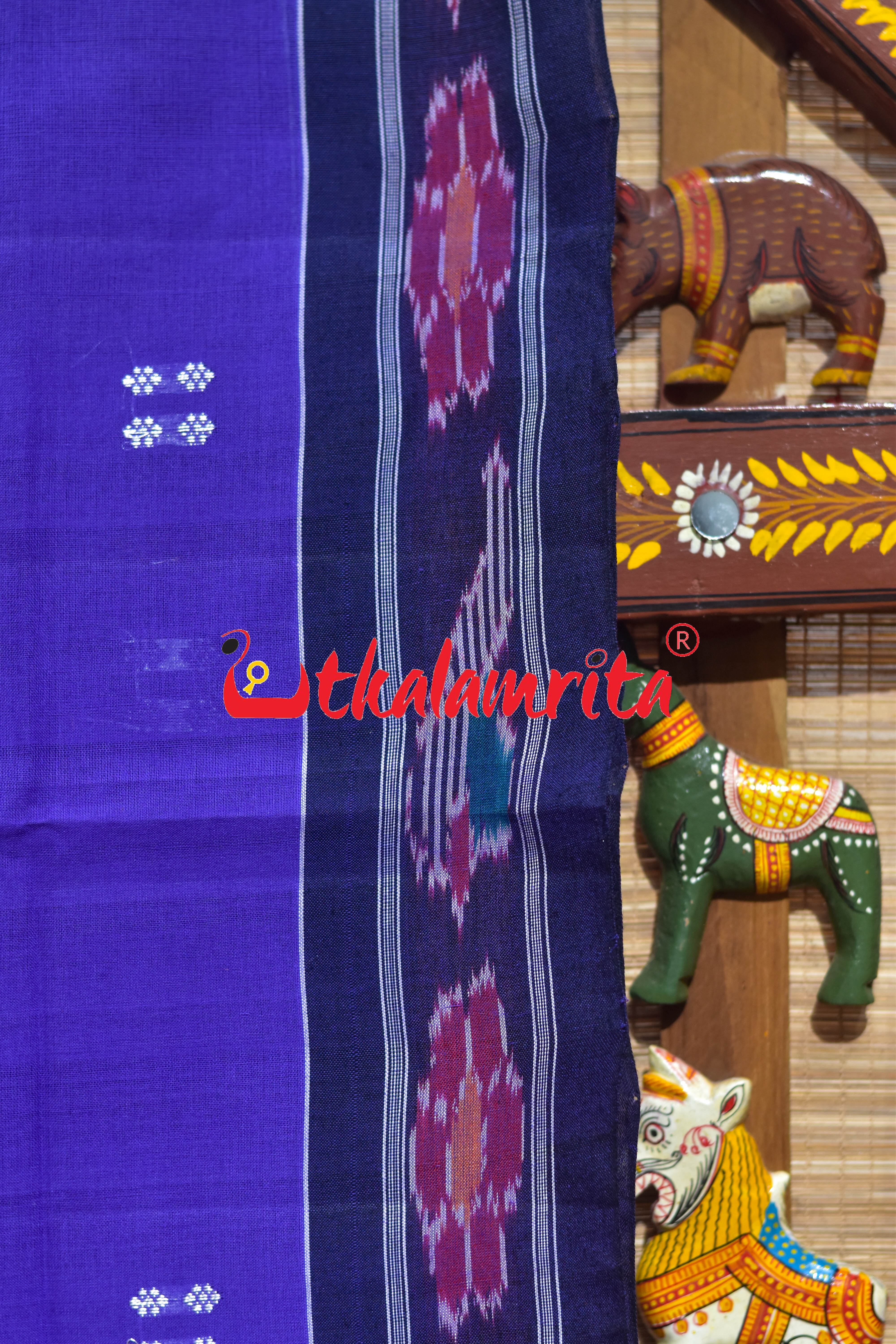 Purple Black Pittala Single Cotton Saree