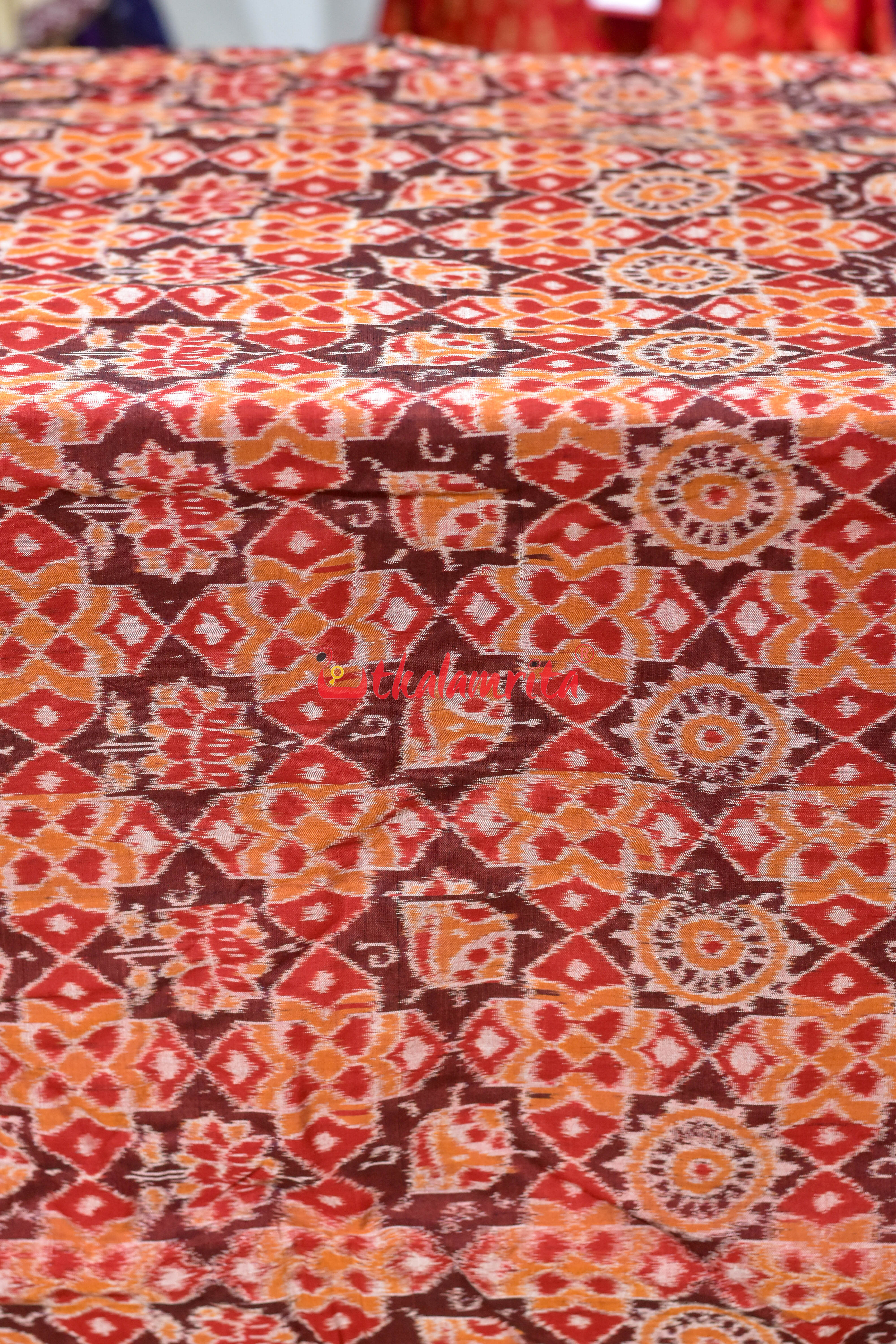 Rust Padma Chakra Special Sambalpuri Cotton (Fabric)
