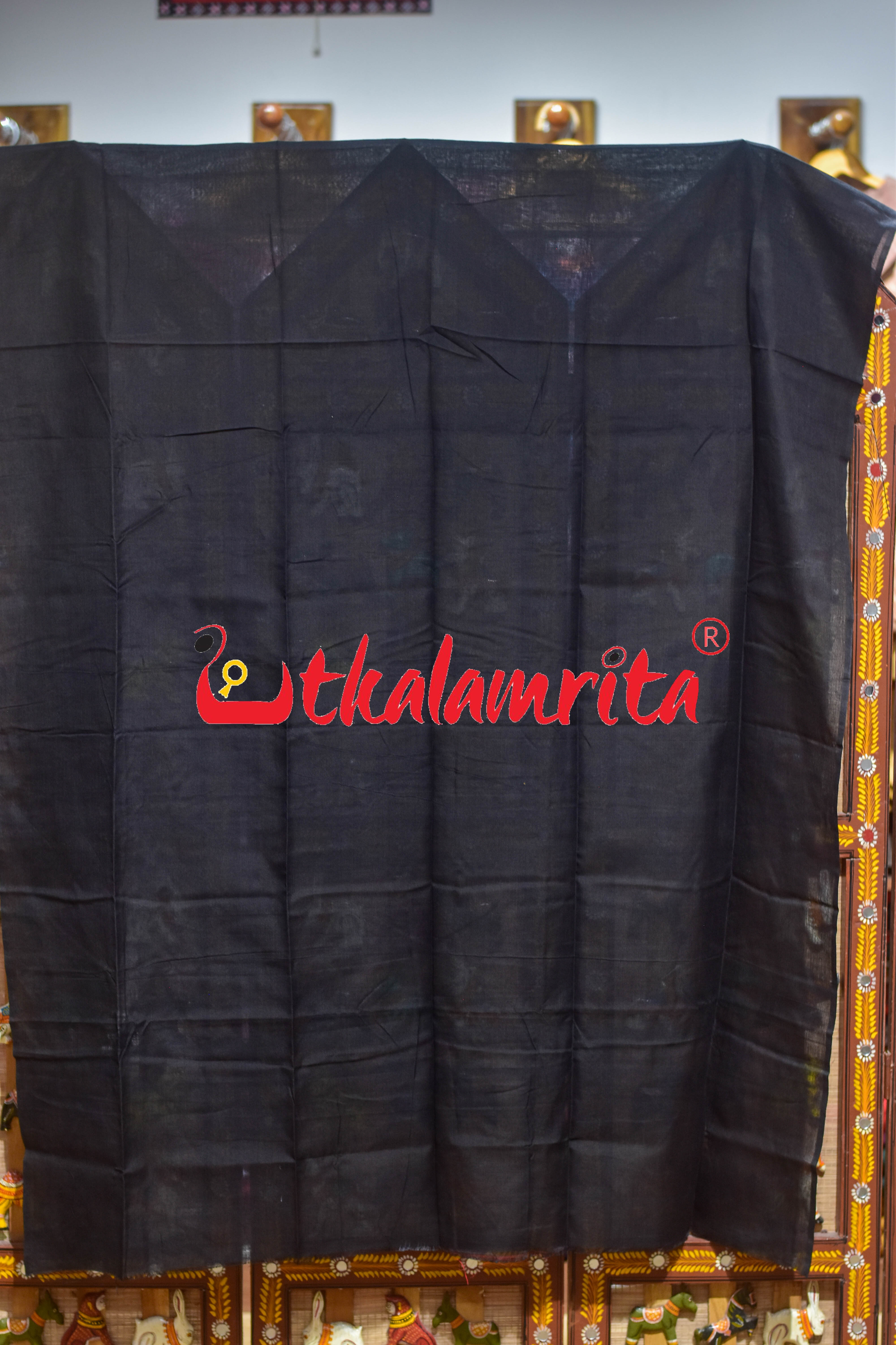 Red Black Double Elephant Sambalpuri Cotton Dress Set