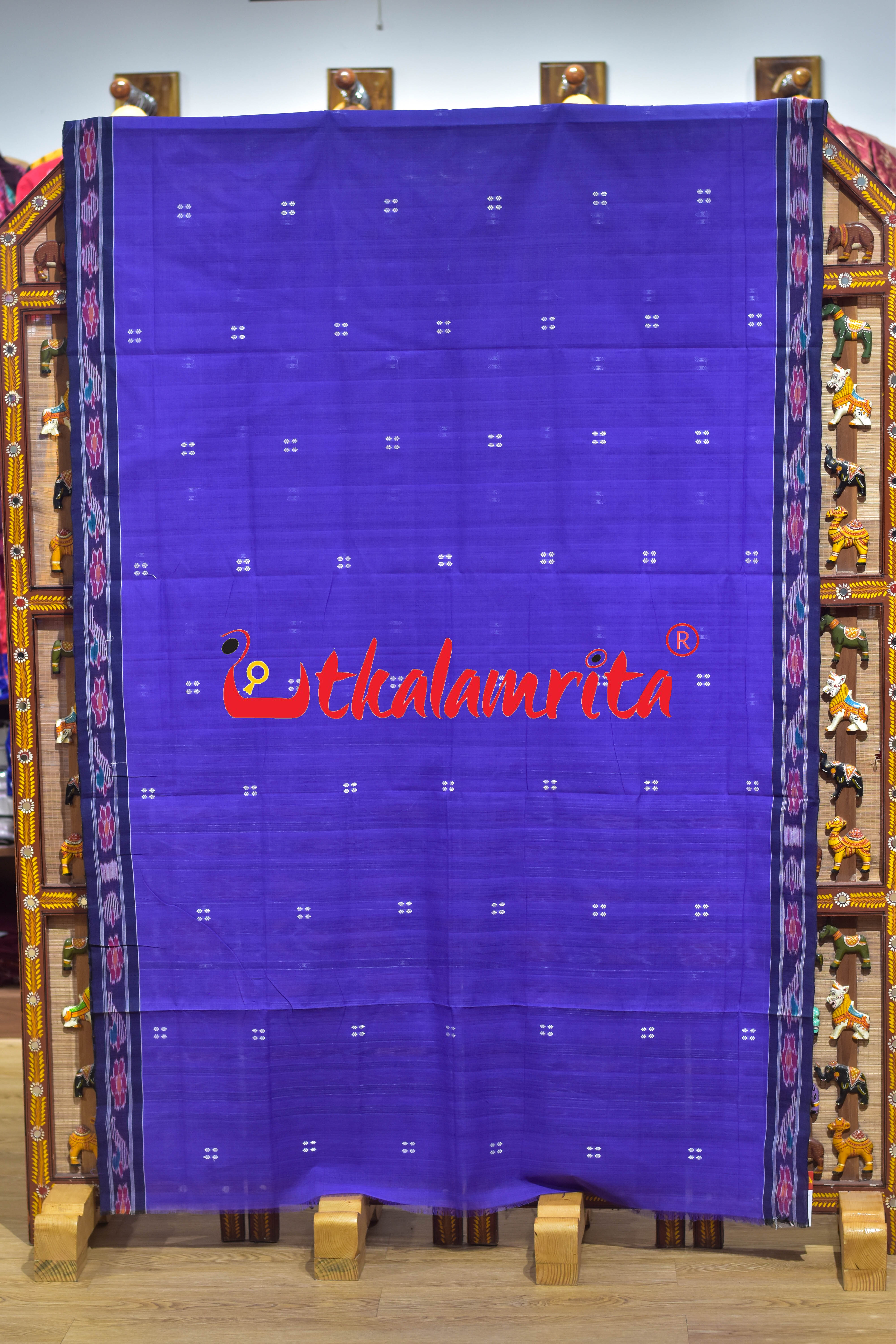 Purple Black Pittala Single Cotton Saree