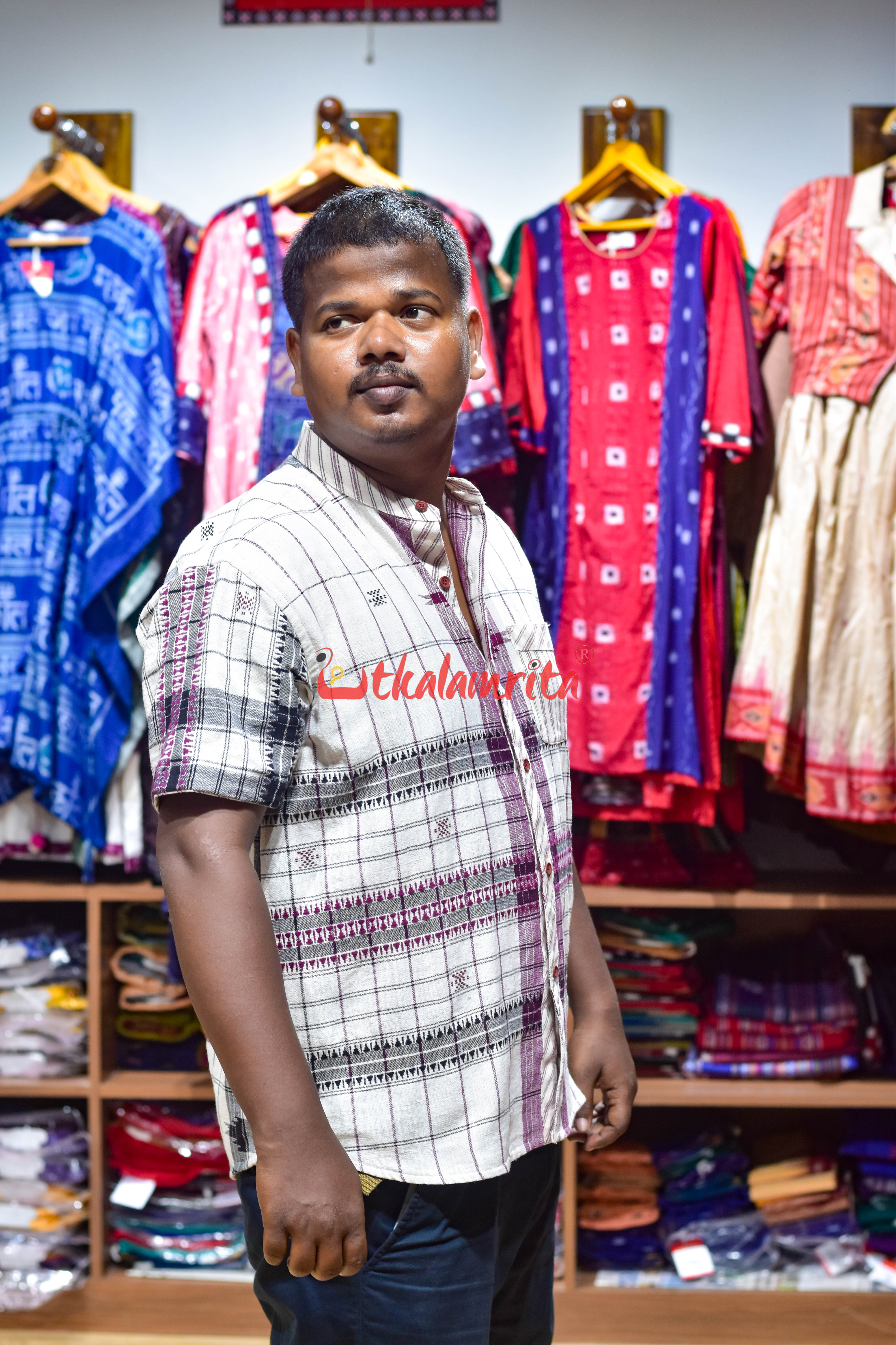 Off White Ganga Jamuna (Men's Shirt)