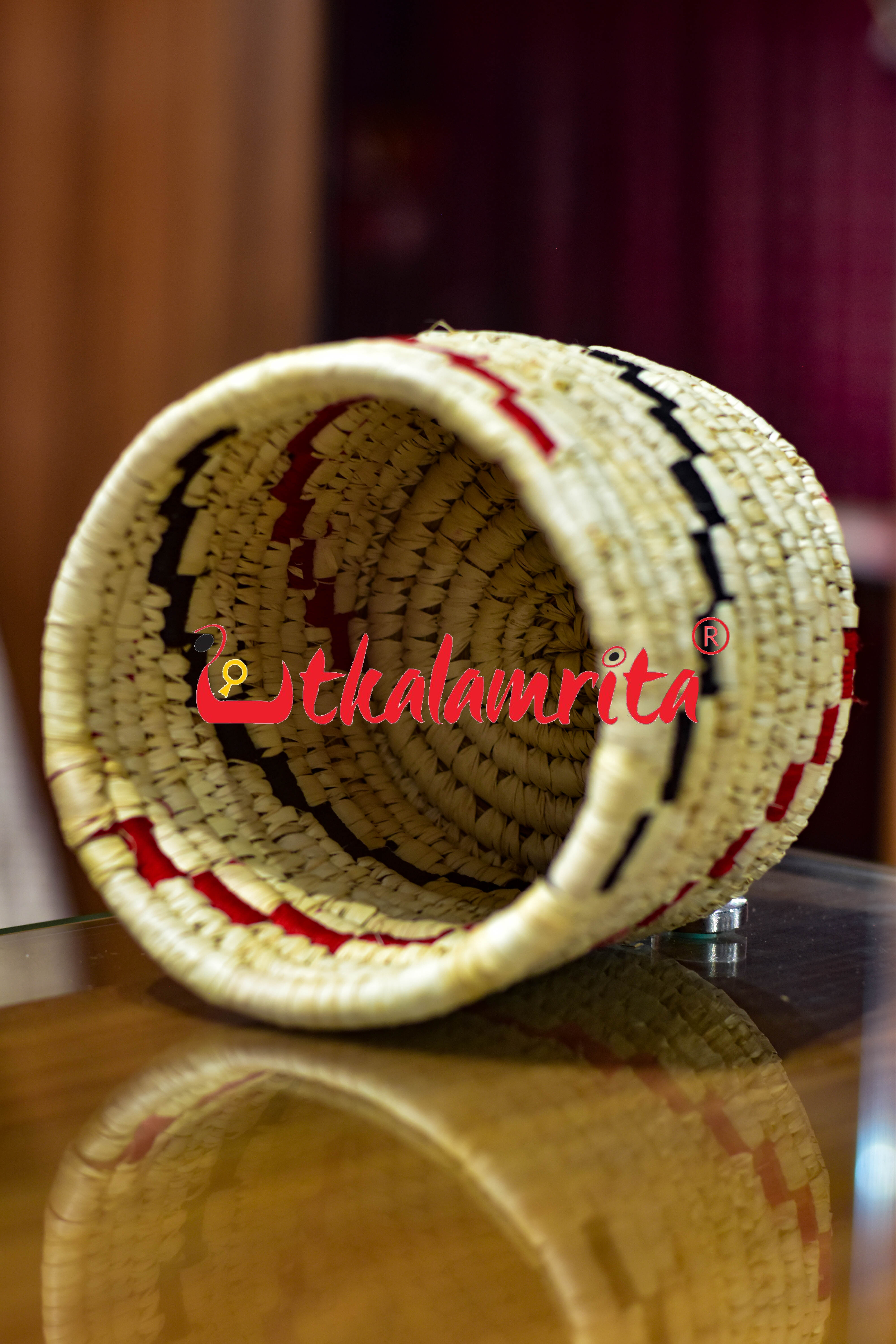 Red-Black Pasapali Sabai Grass Planter- Small