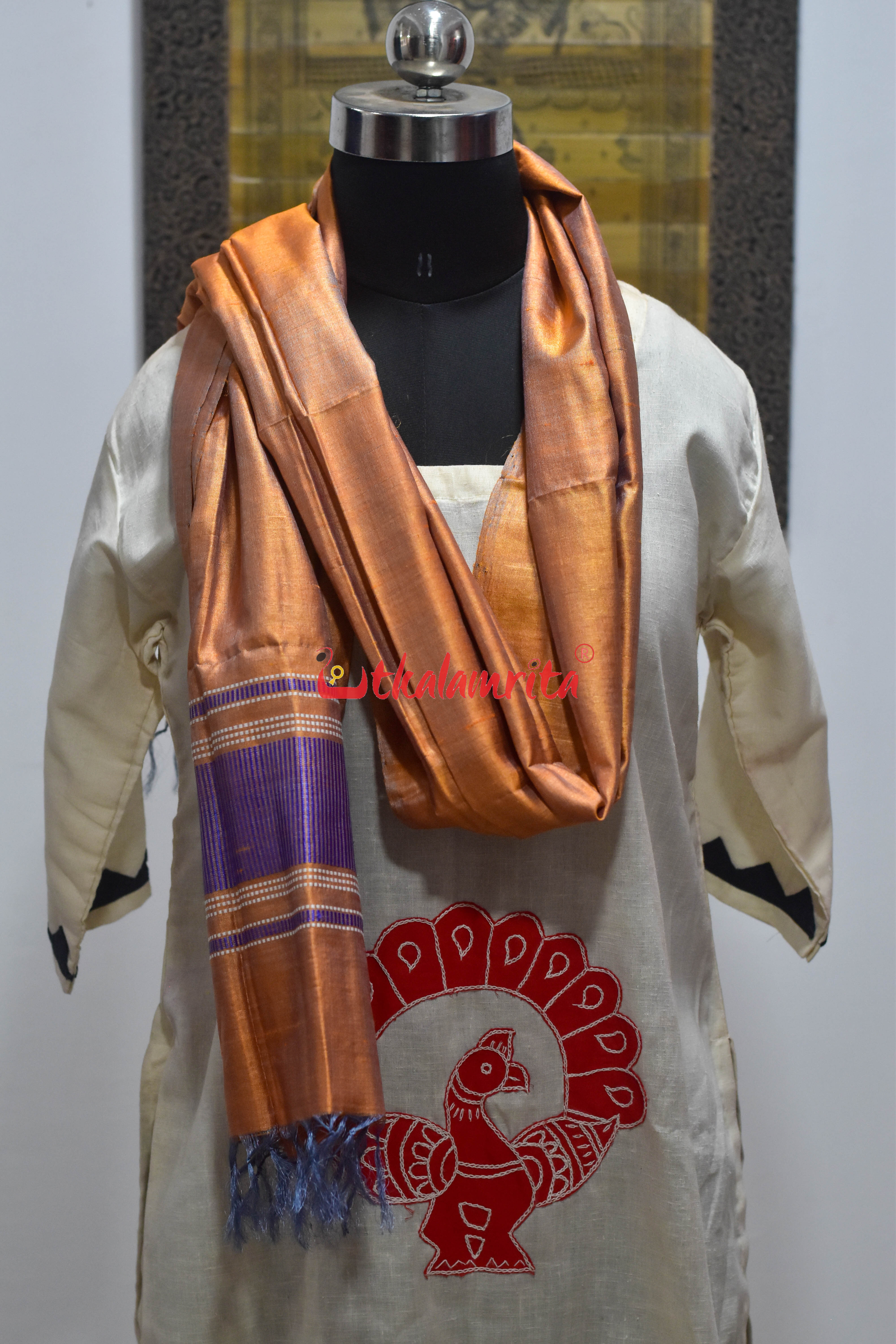 Orange Purple Dia Tussar (Stole)