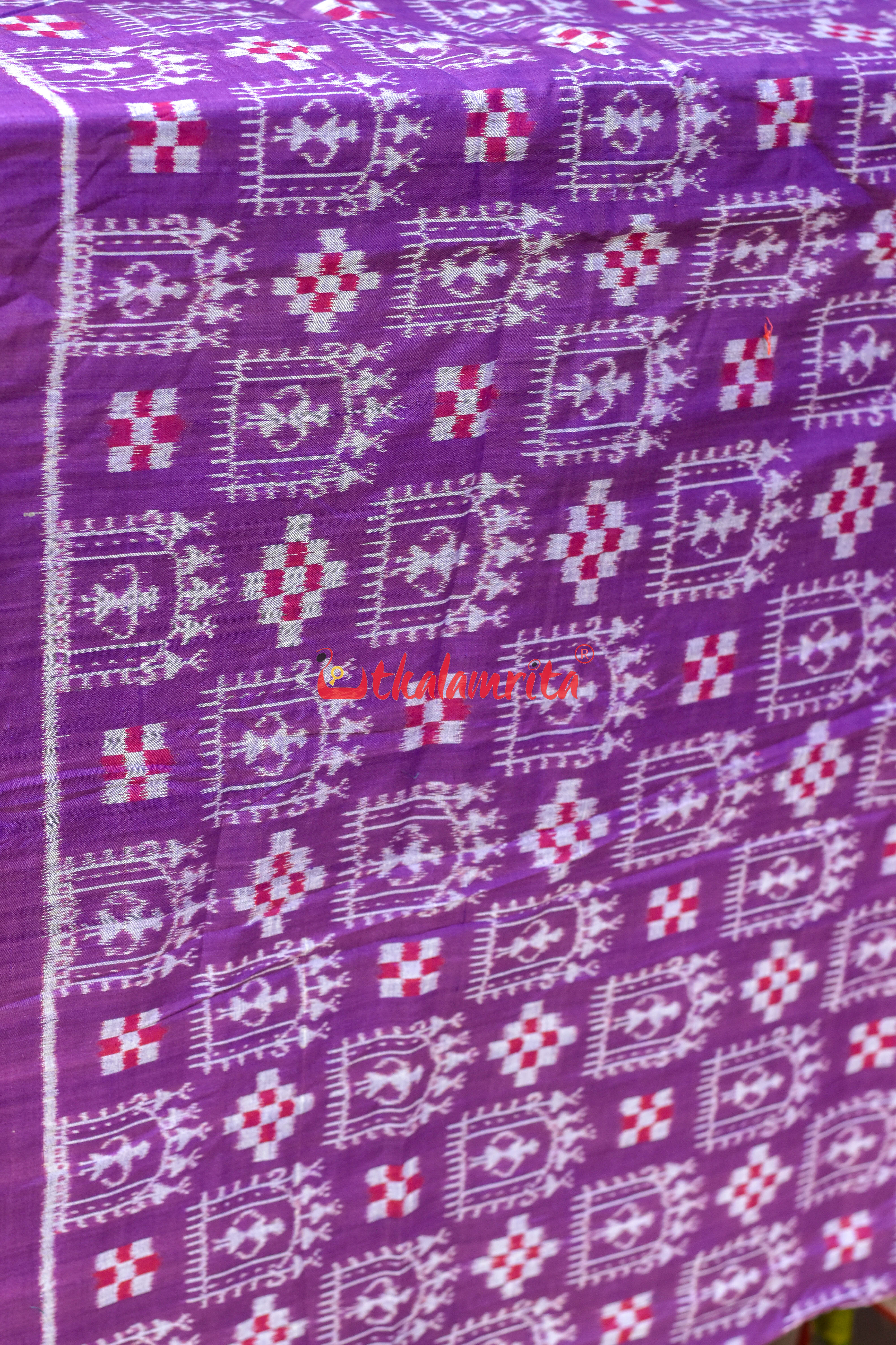 Purple Tribal Pasapali Sambalpuri Cotton (Fabric)