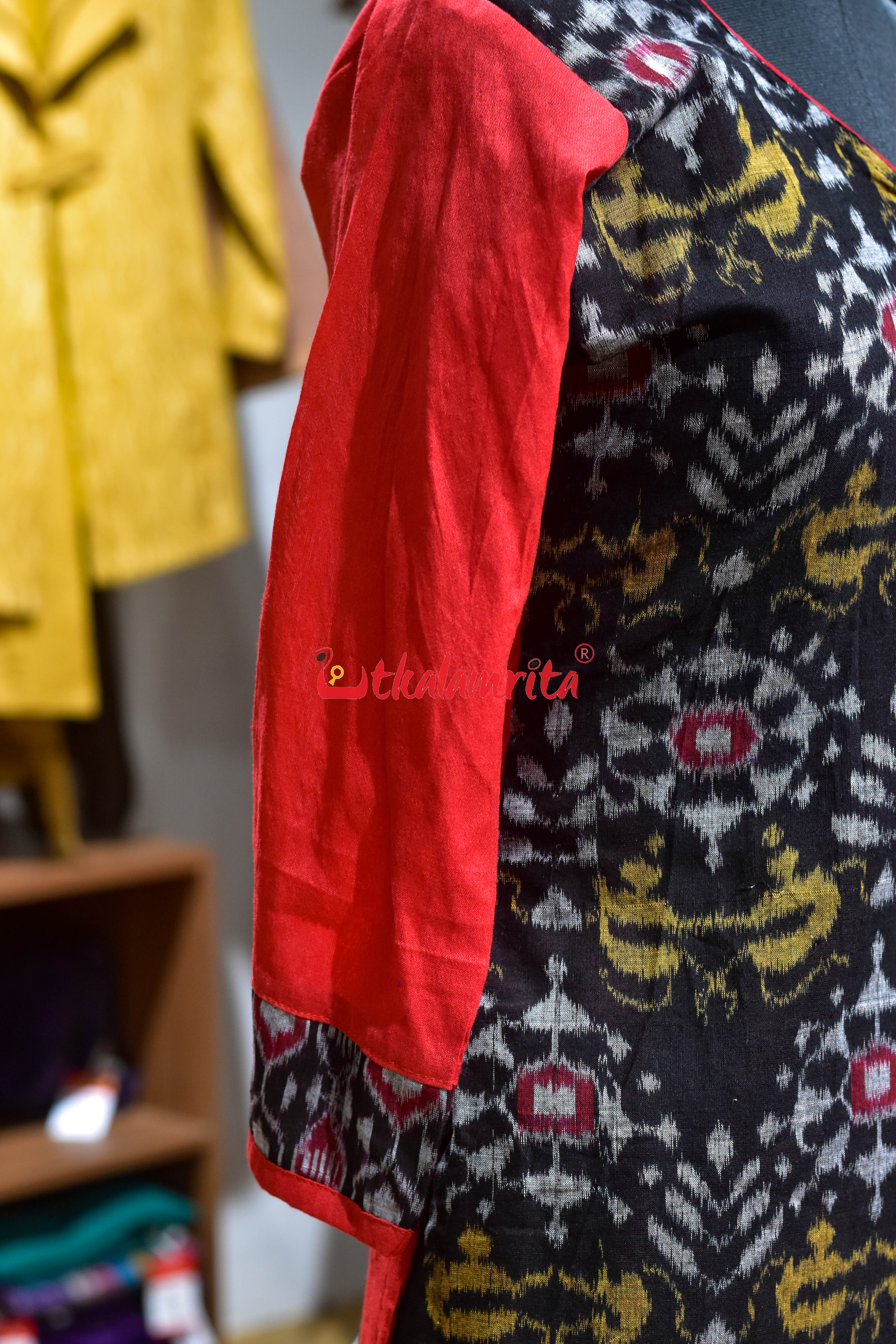Red Ember Sambalpuri Ladies Kurta
