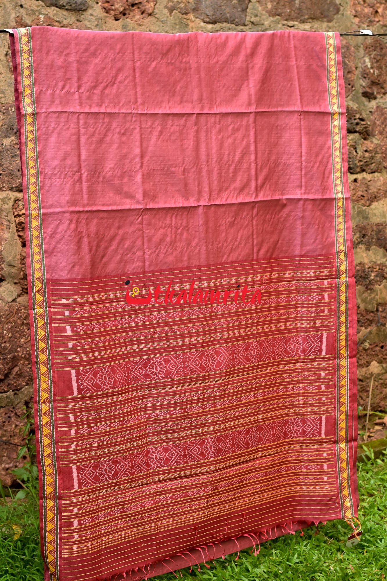 Dongria Border Maroon Gopalpur Tussar Saree