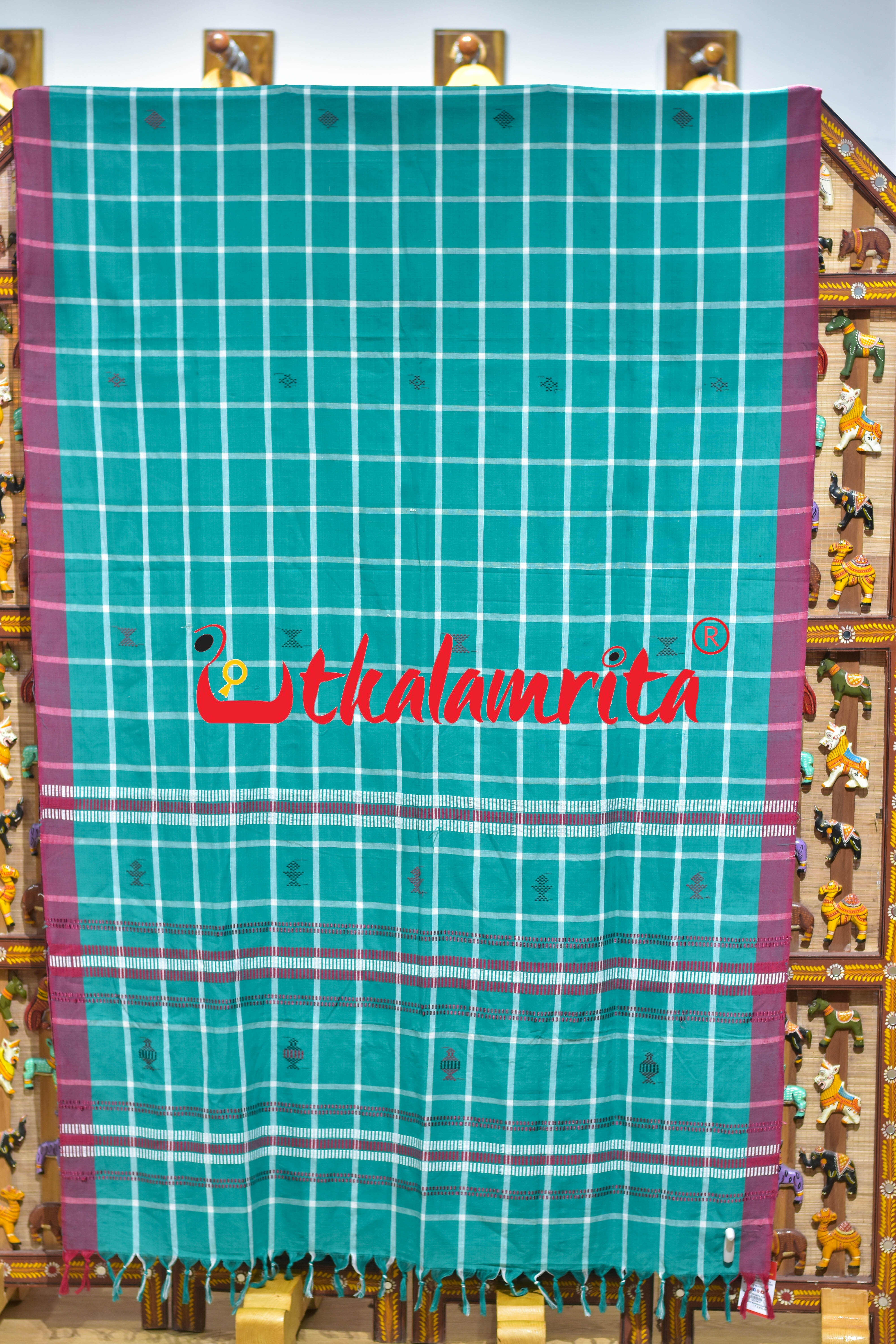 Green Santhal Mayurbhanj Phuta Saree