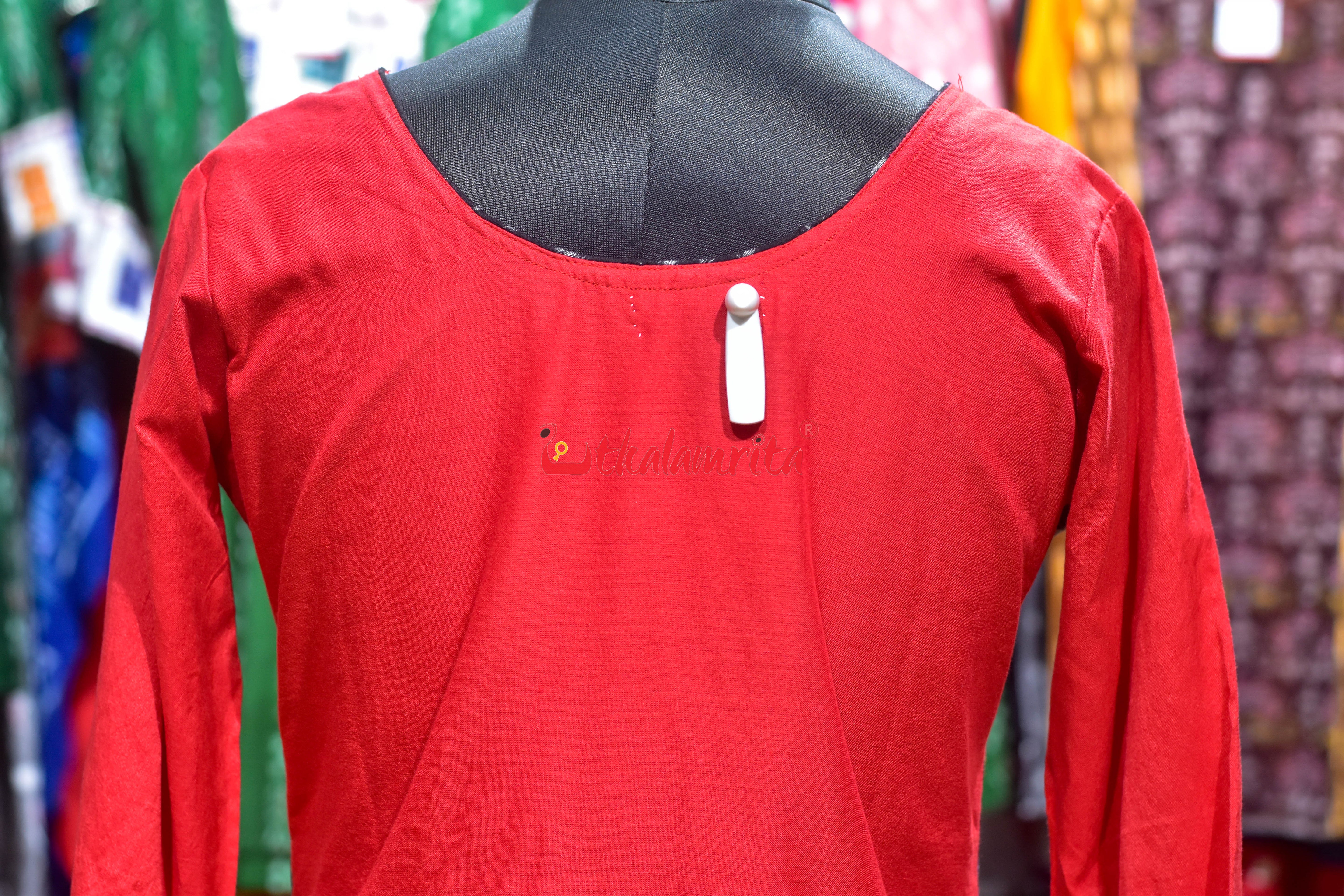 Red Ember Sambalpuri Ladies Kurta