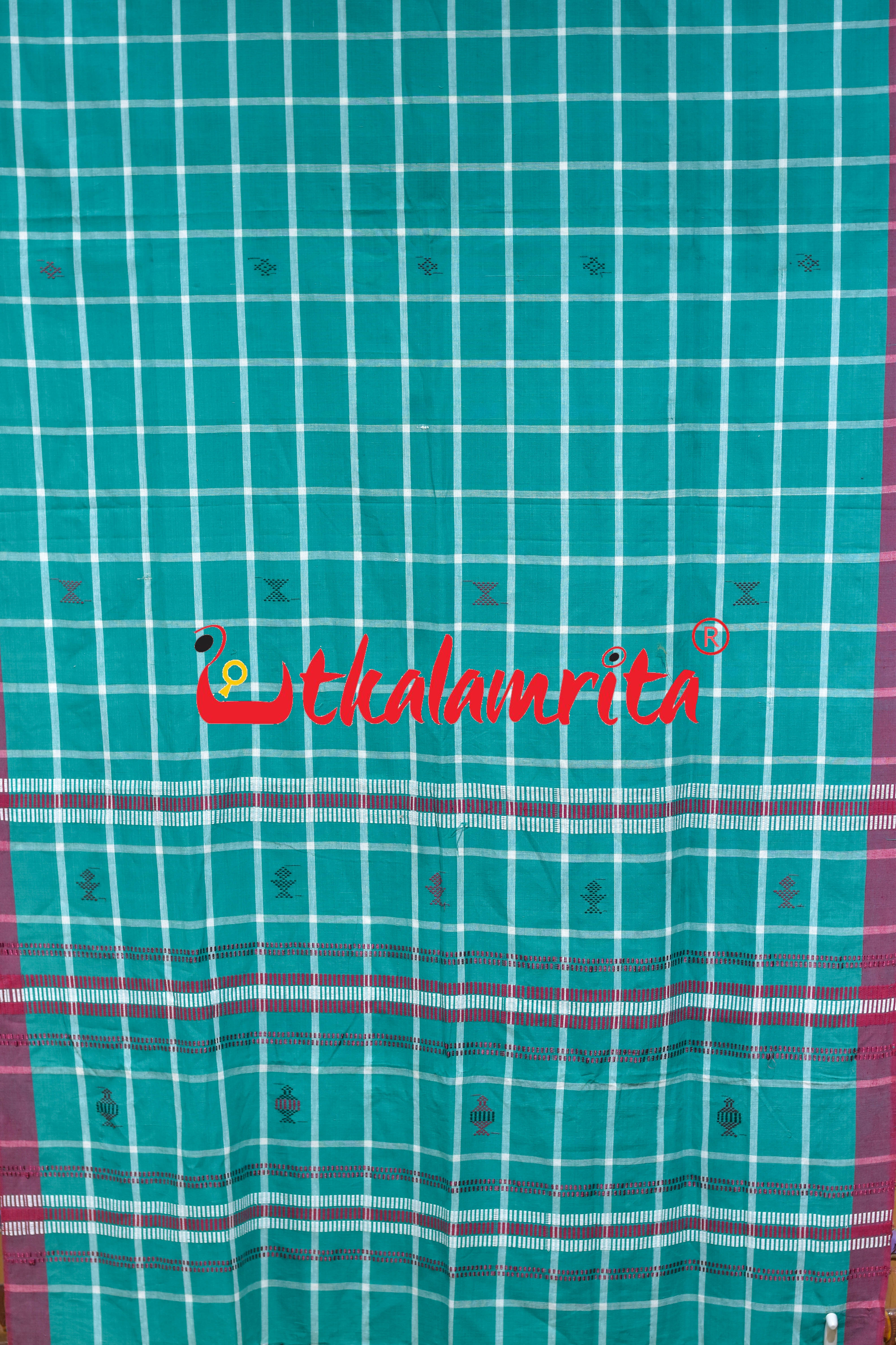 Green Santhal Mayurbhanj Phuta Saree