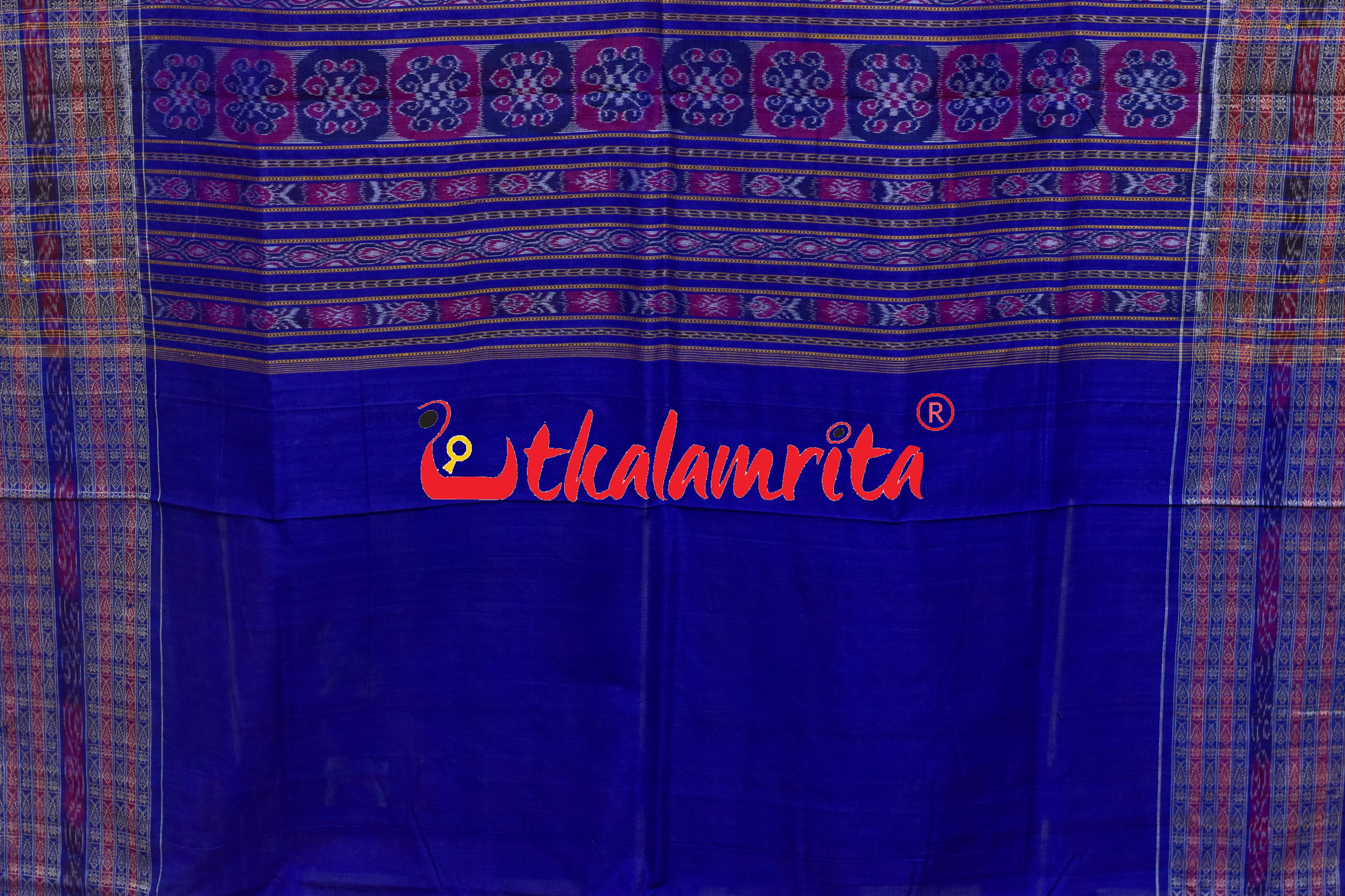 Black Rust Double Birds Sambalpuri Cotton Saree