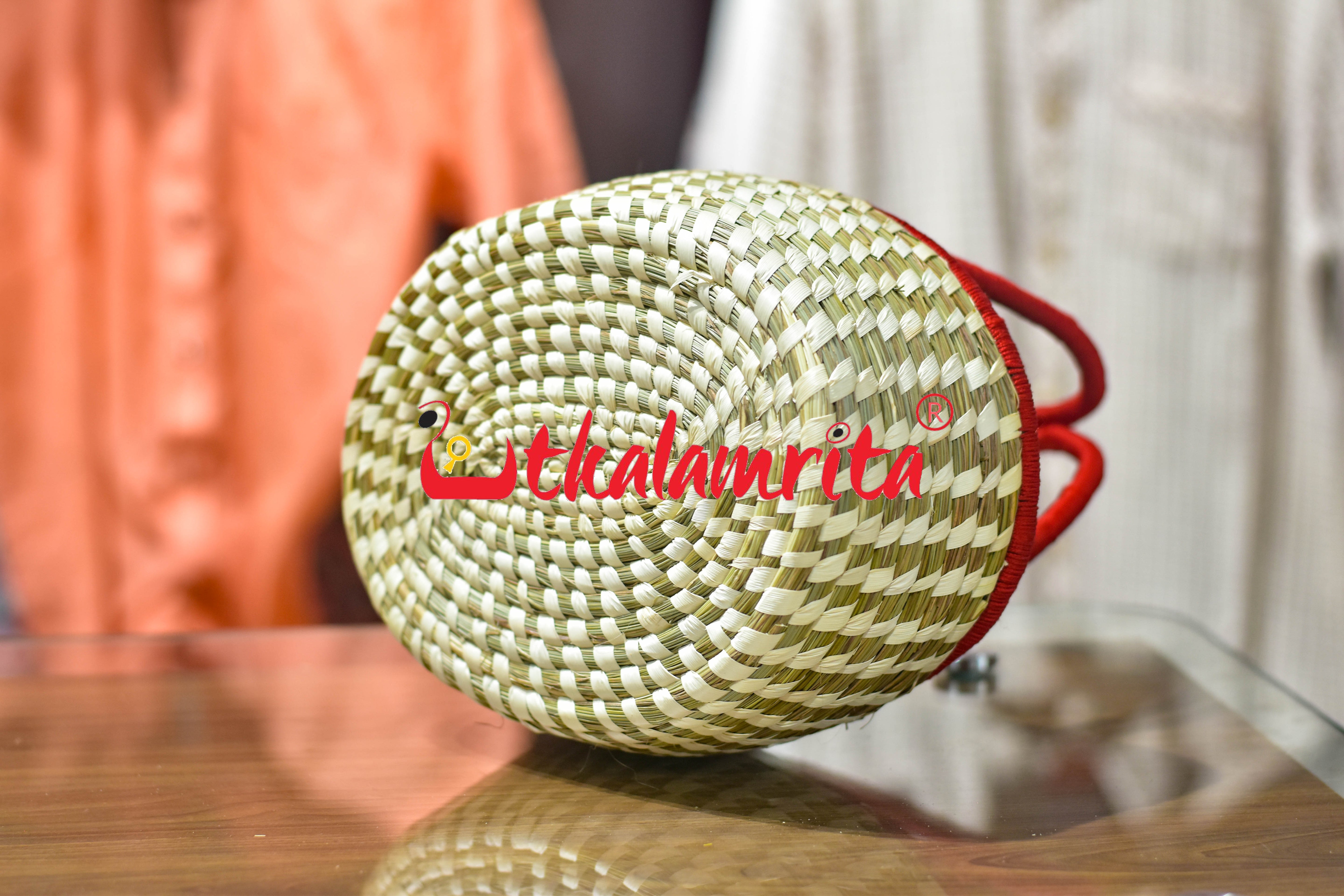 Sabai Grass Sparrow Basket- Red