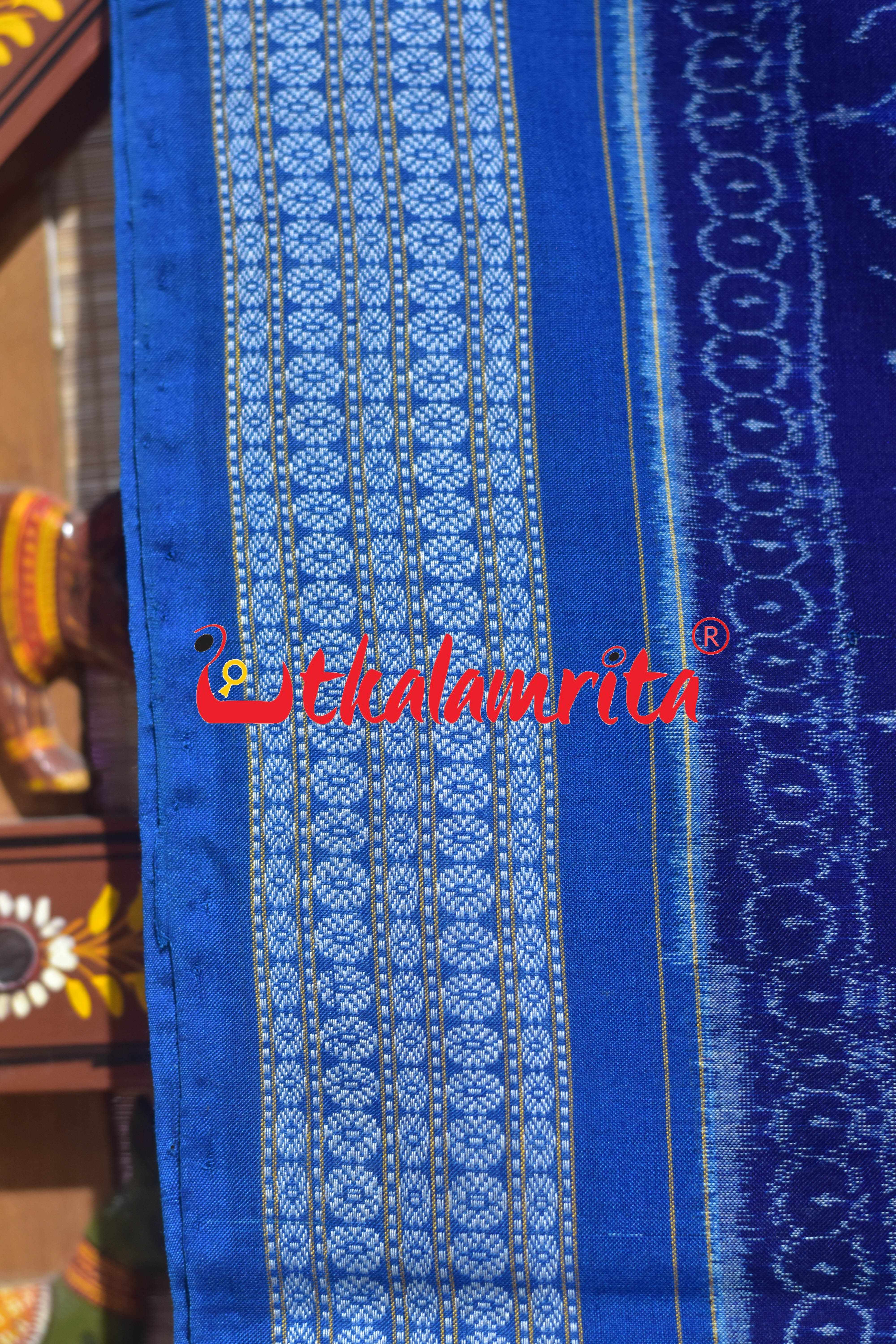 Blue Purple Double Mayura Sambalpuri Cotton Saree