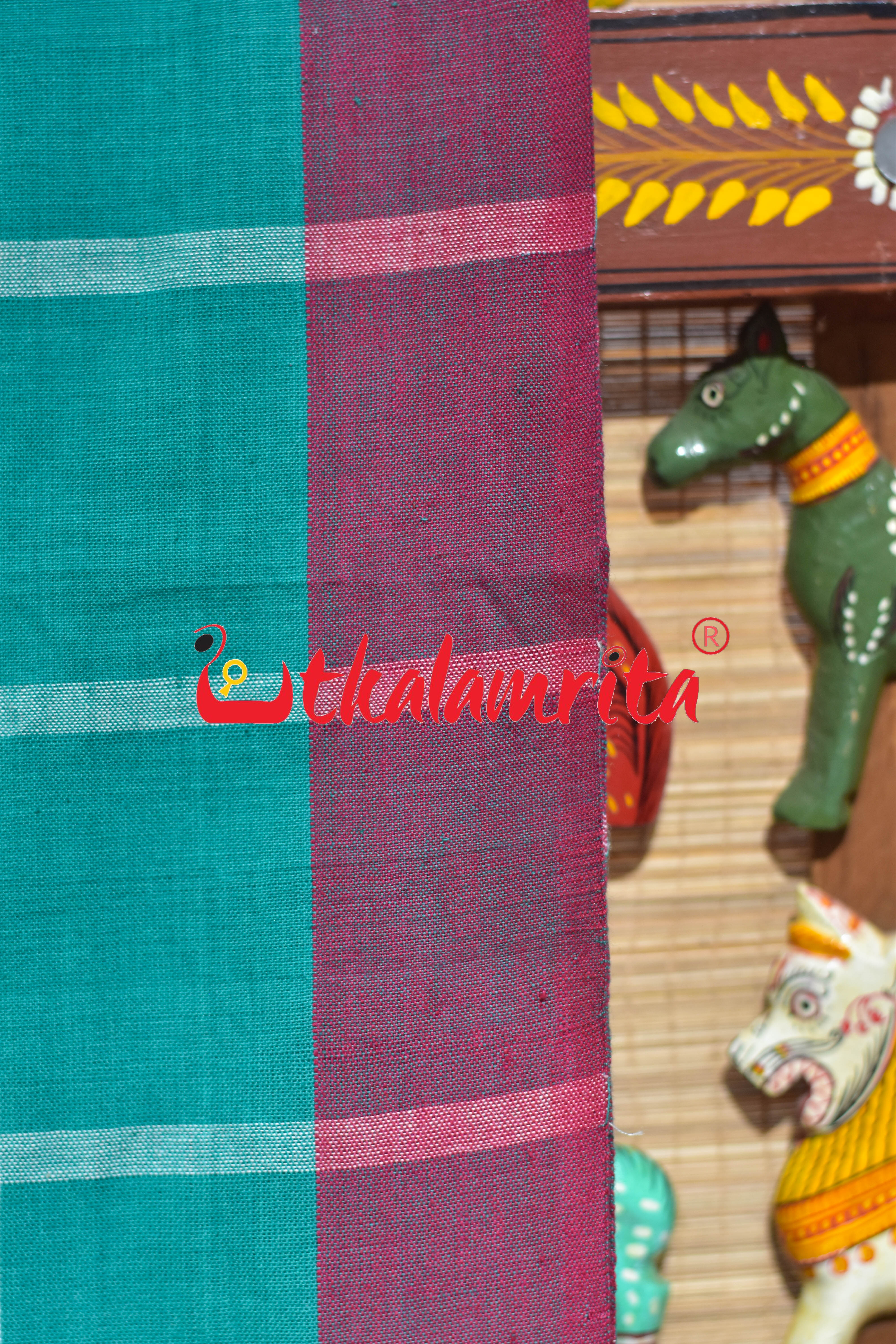 Green Santhal Mayurbhanj Phuta Saree