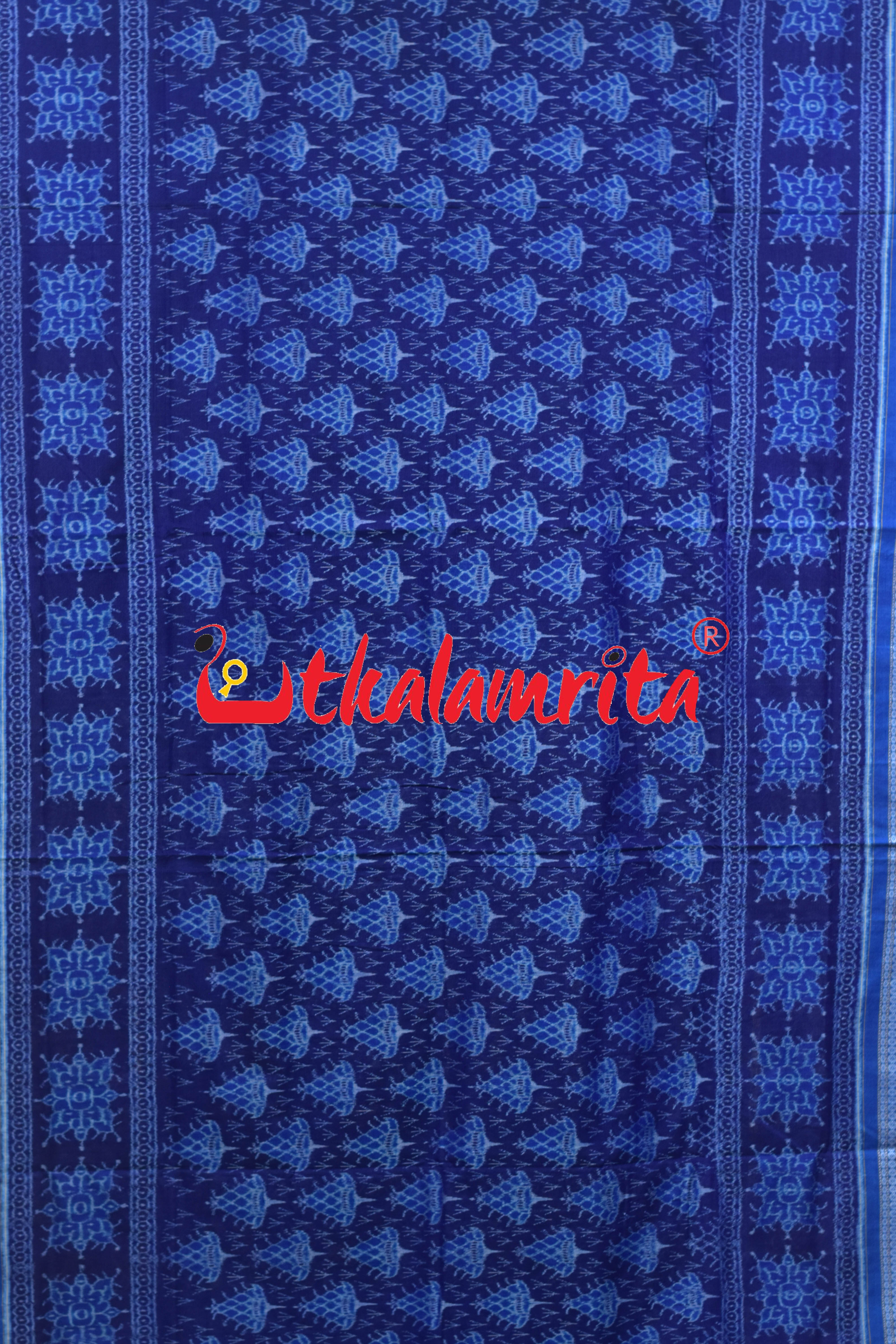 Blue Purple Double Mayura Sambalpuri Cotton Saree