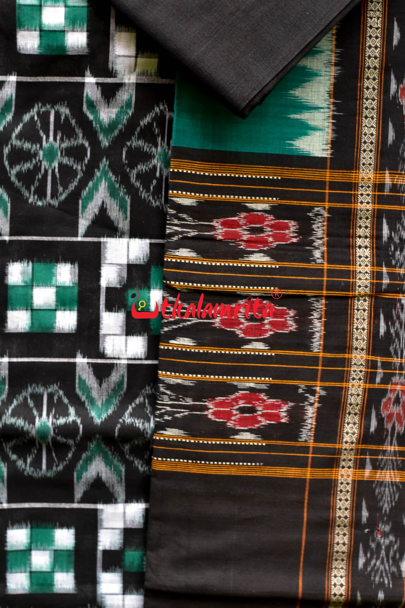 Pasapali Green Black White Dress Set