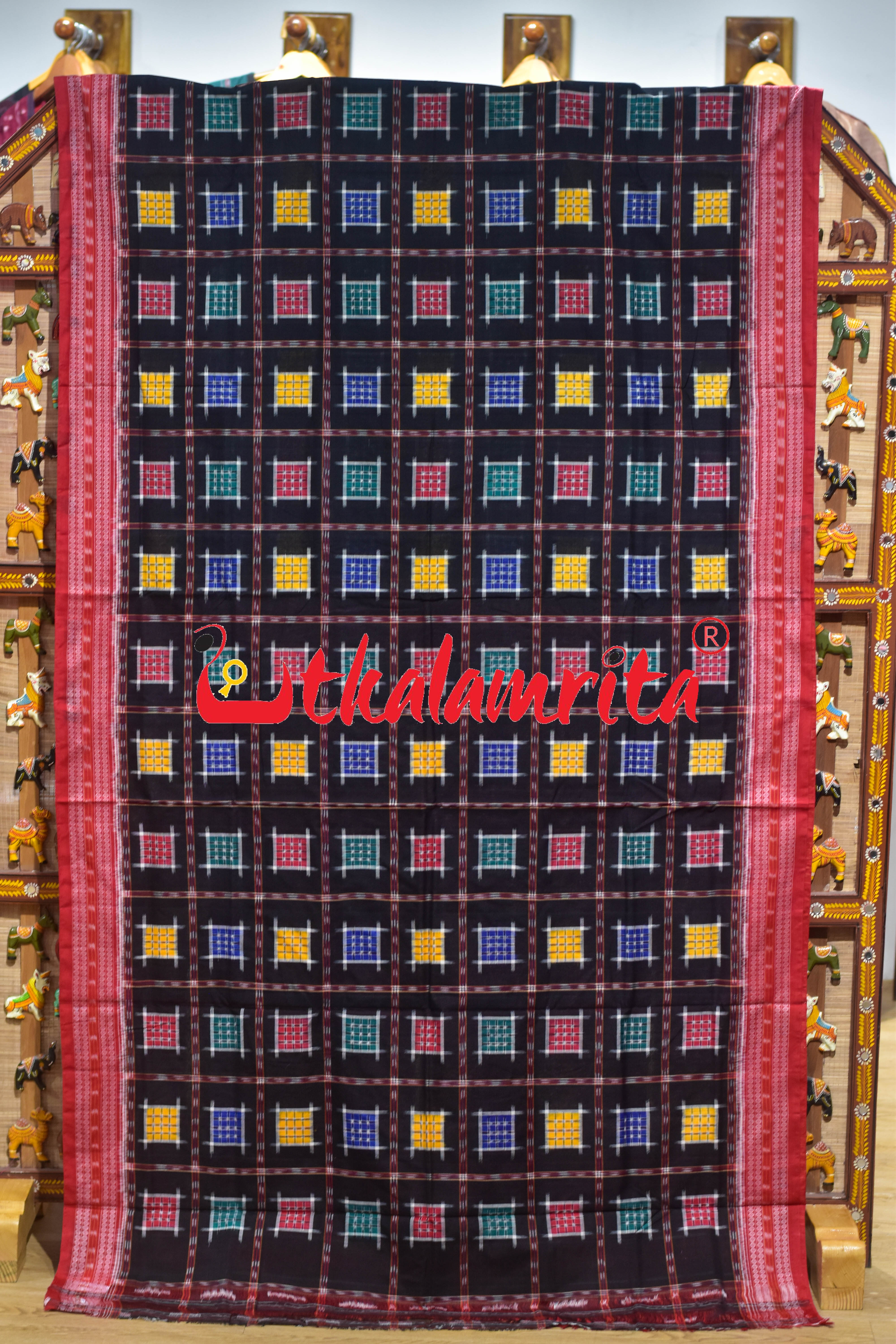 Black Mini Aswini Sambalpuri Cotton Saree