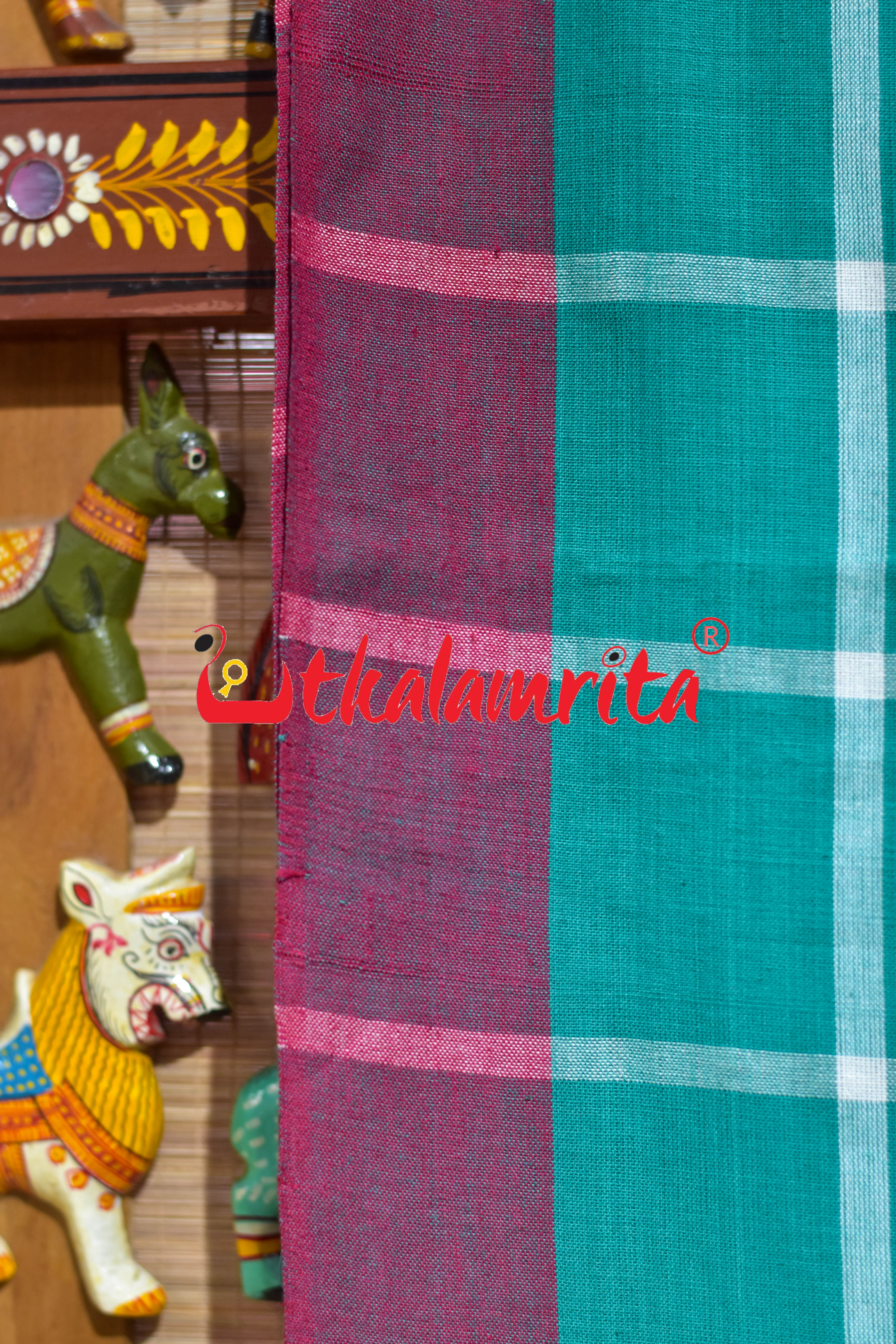 Green Santhal Mayurbhanj Phuta Saree