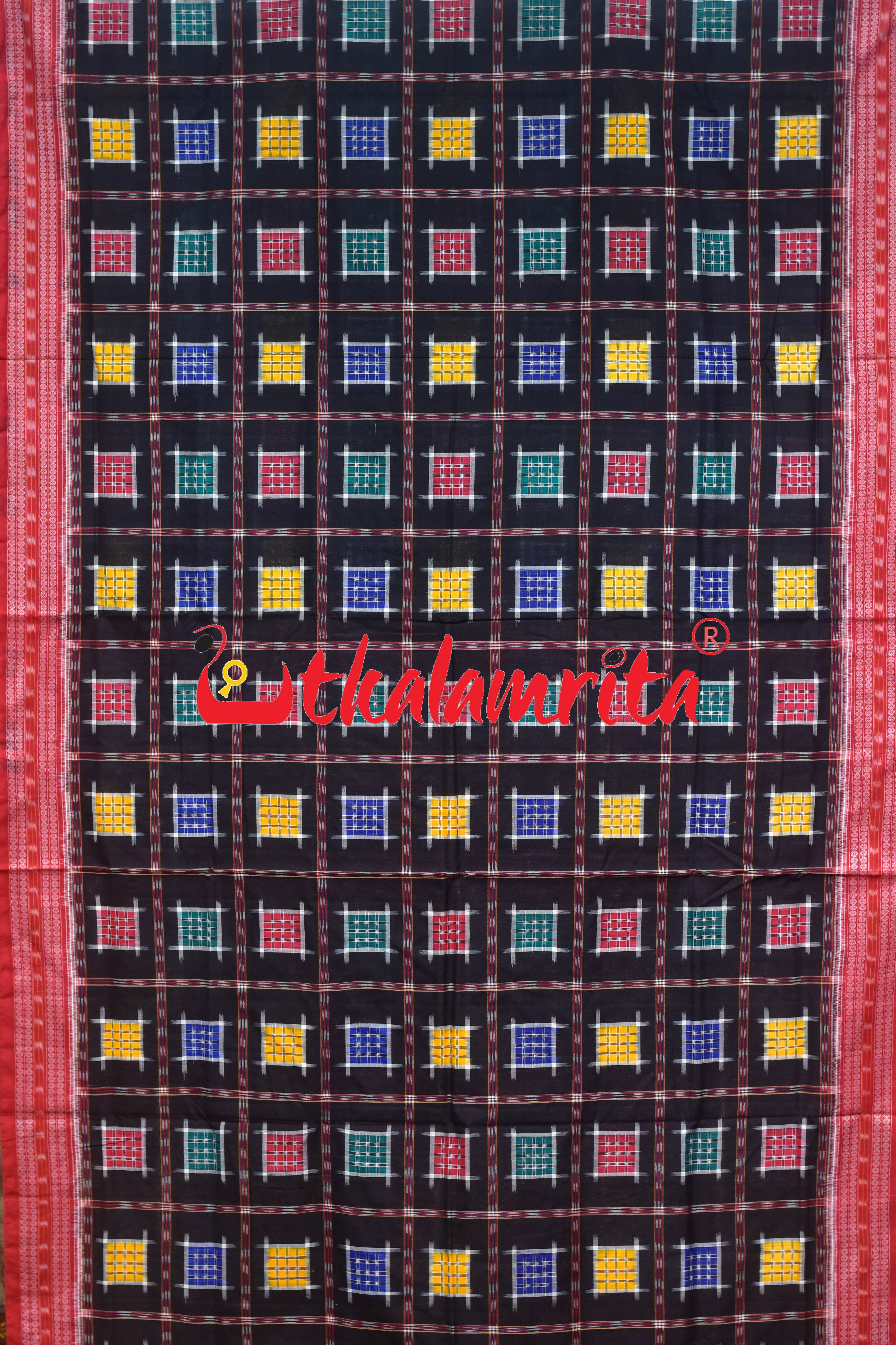 Black Mini Aswini Sambalpuri Cotton Saree
