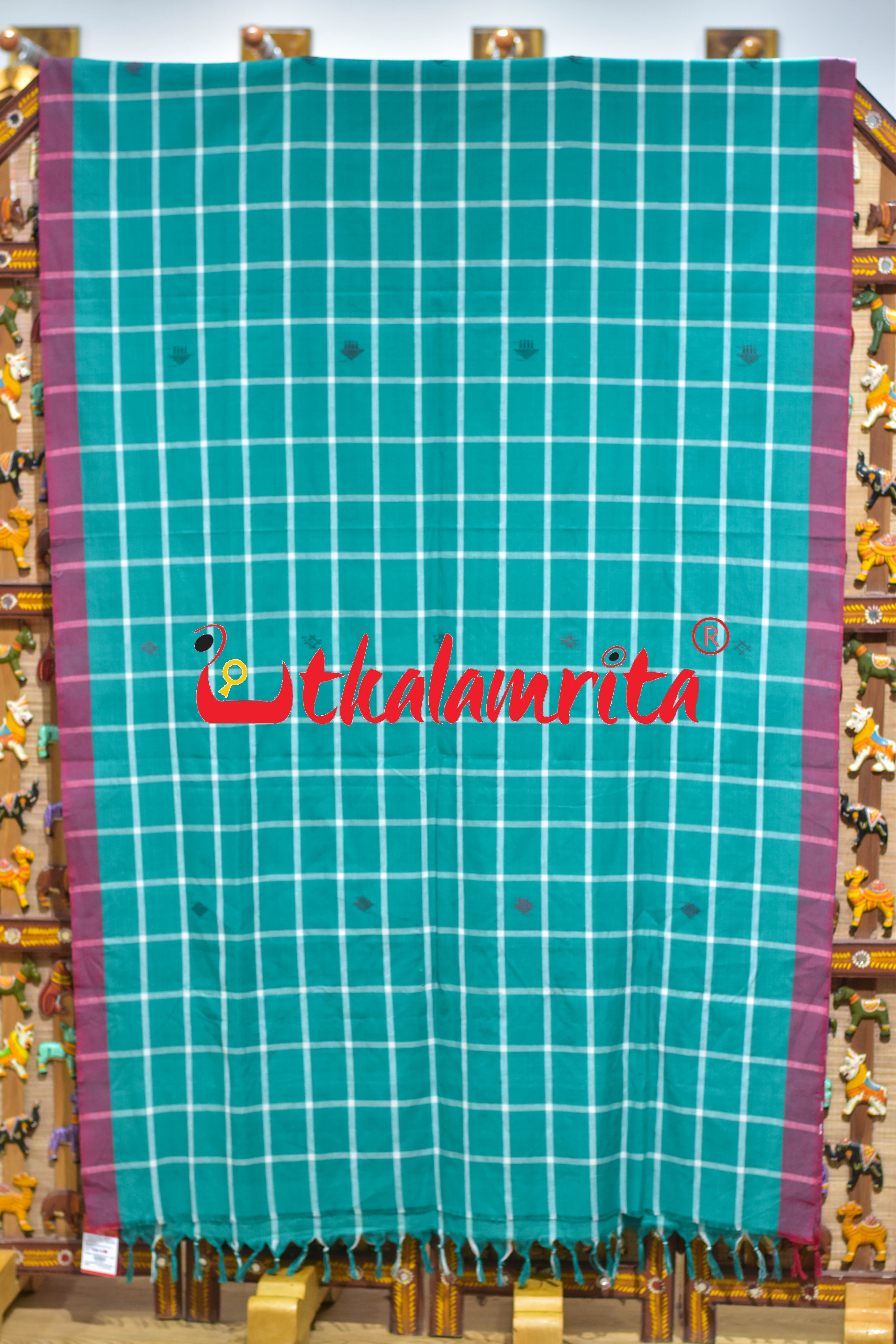 Green Santhal Mayurbhanj Phuta Saree