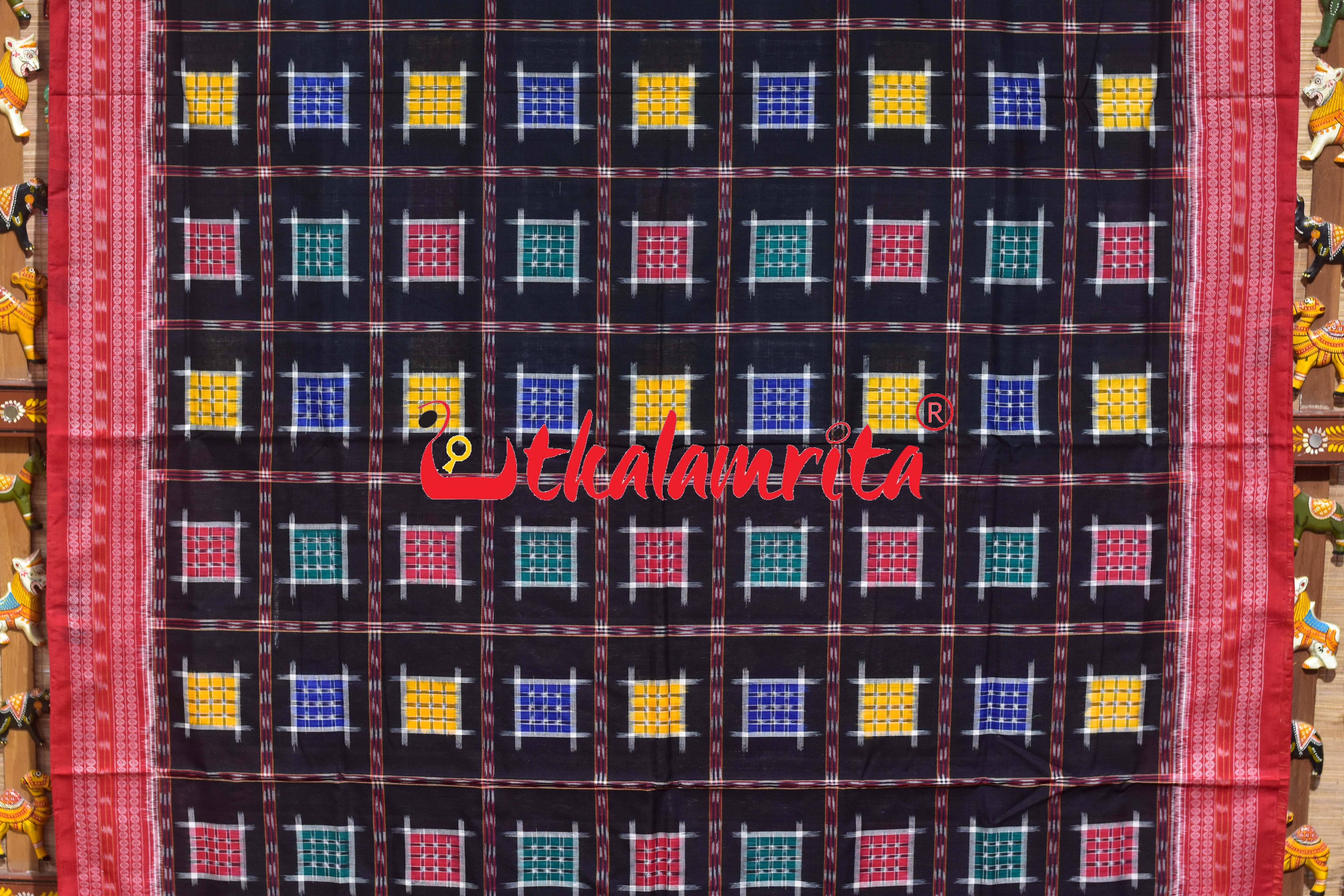 Black Mini Aswini Sambalpuri Cotton Saree