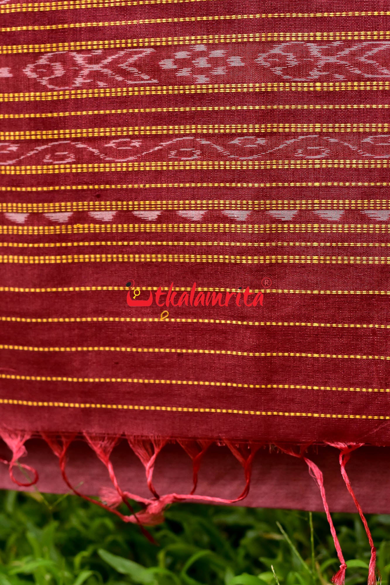 Dongria Border Maroon Gopalpur Tussar Saree