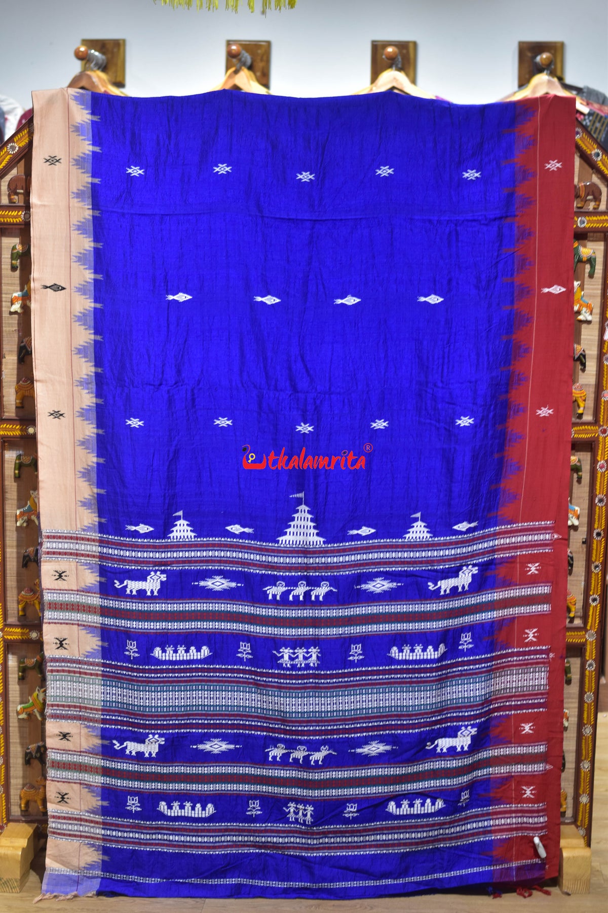 Indigo Ganga Jamuna Tussar Kotpad Saree
