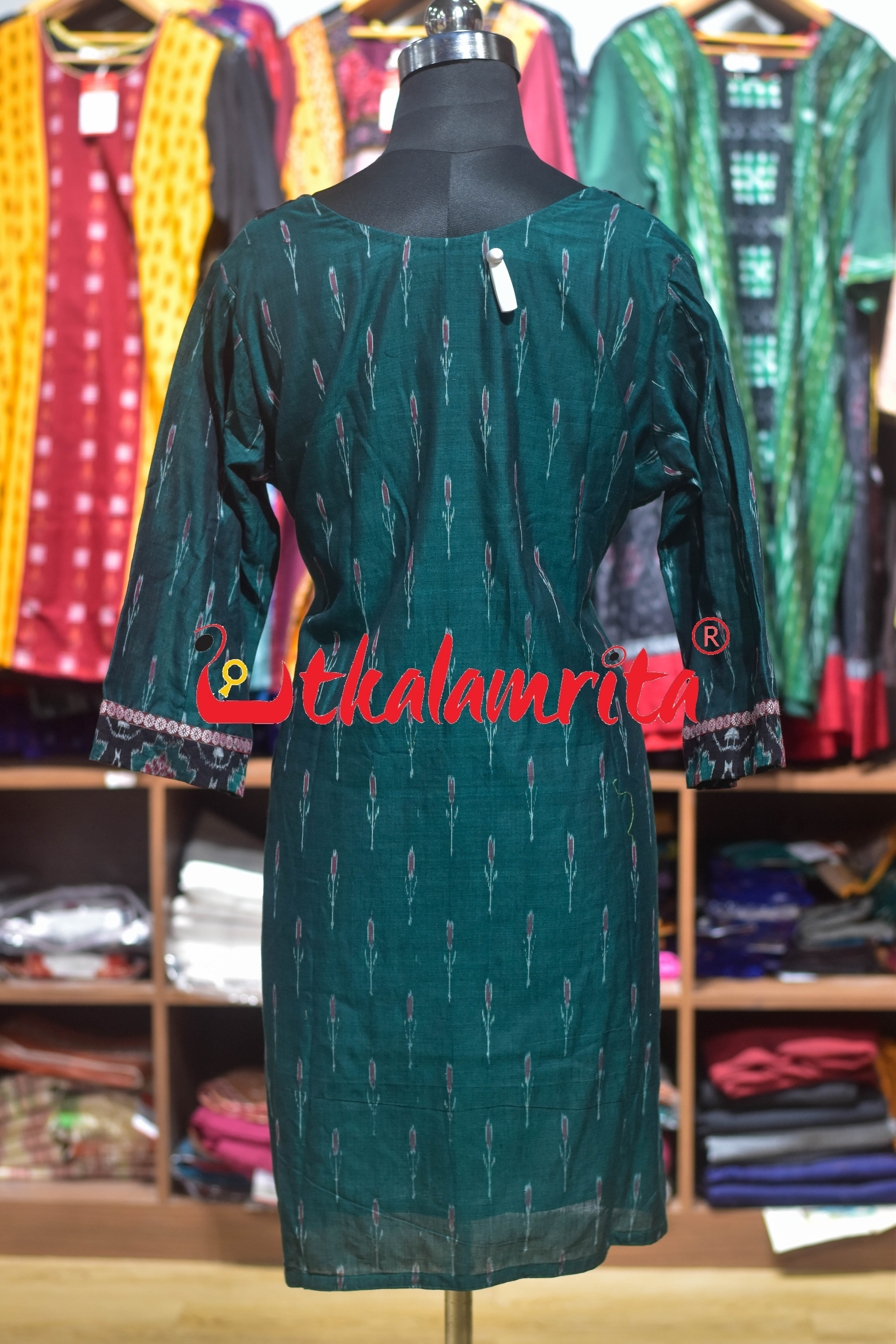 Bottle Green Labanga Tribal Design (Ladies' kurti)