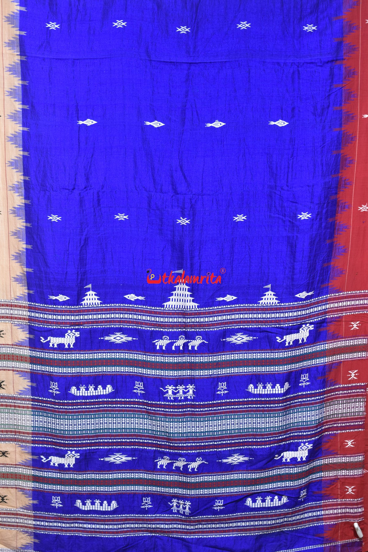 Indigo Ganga Jamuna Tussar Kotpad Saree