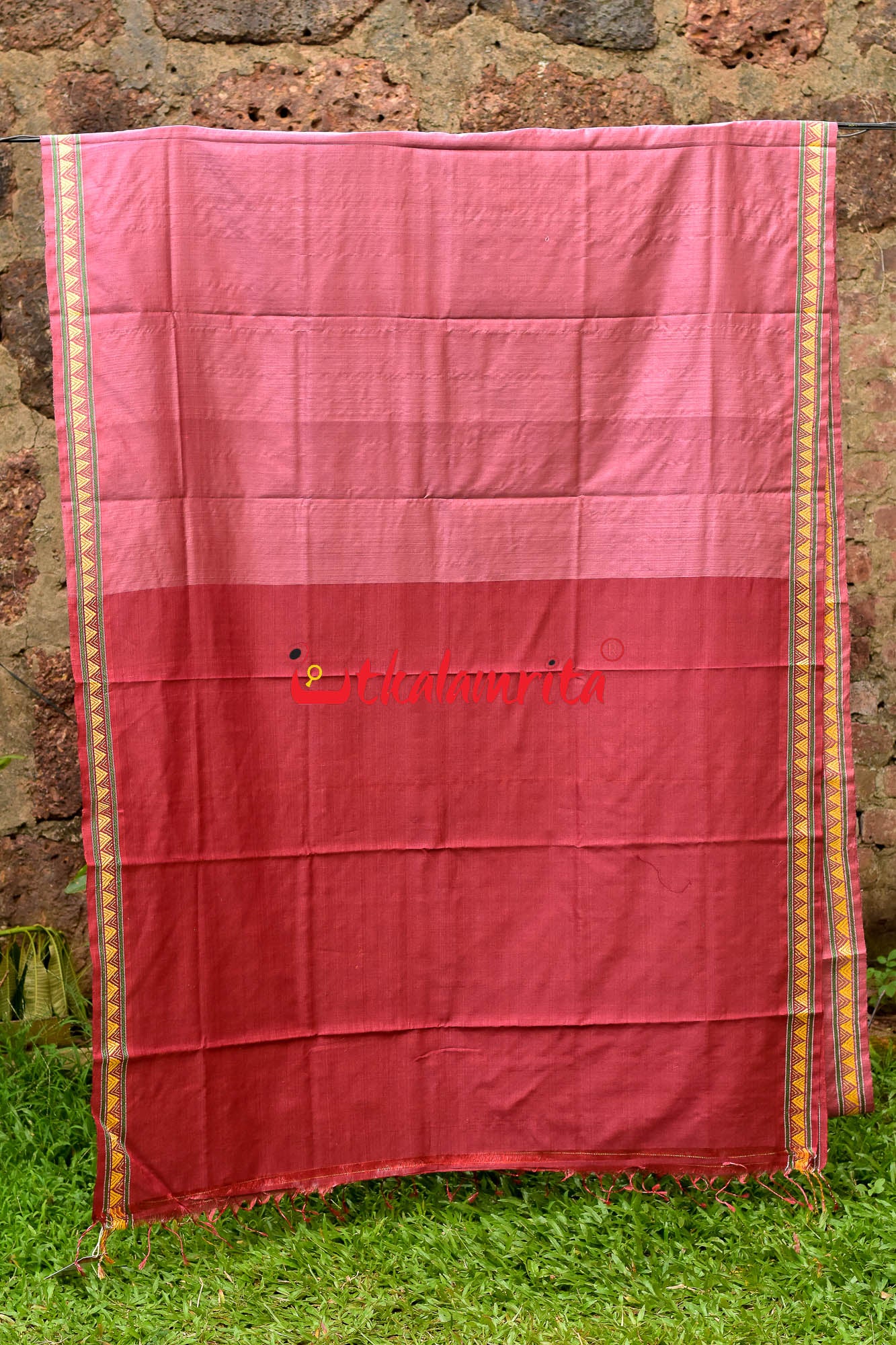 Dongria Border Maroon Gopalpur Tussar Saree