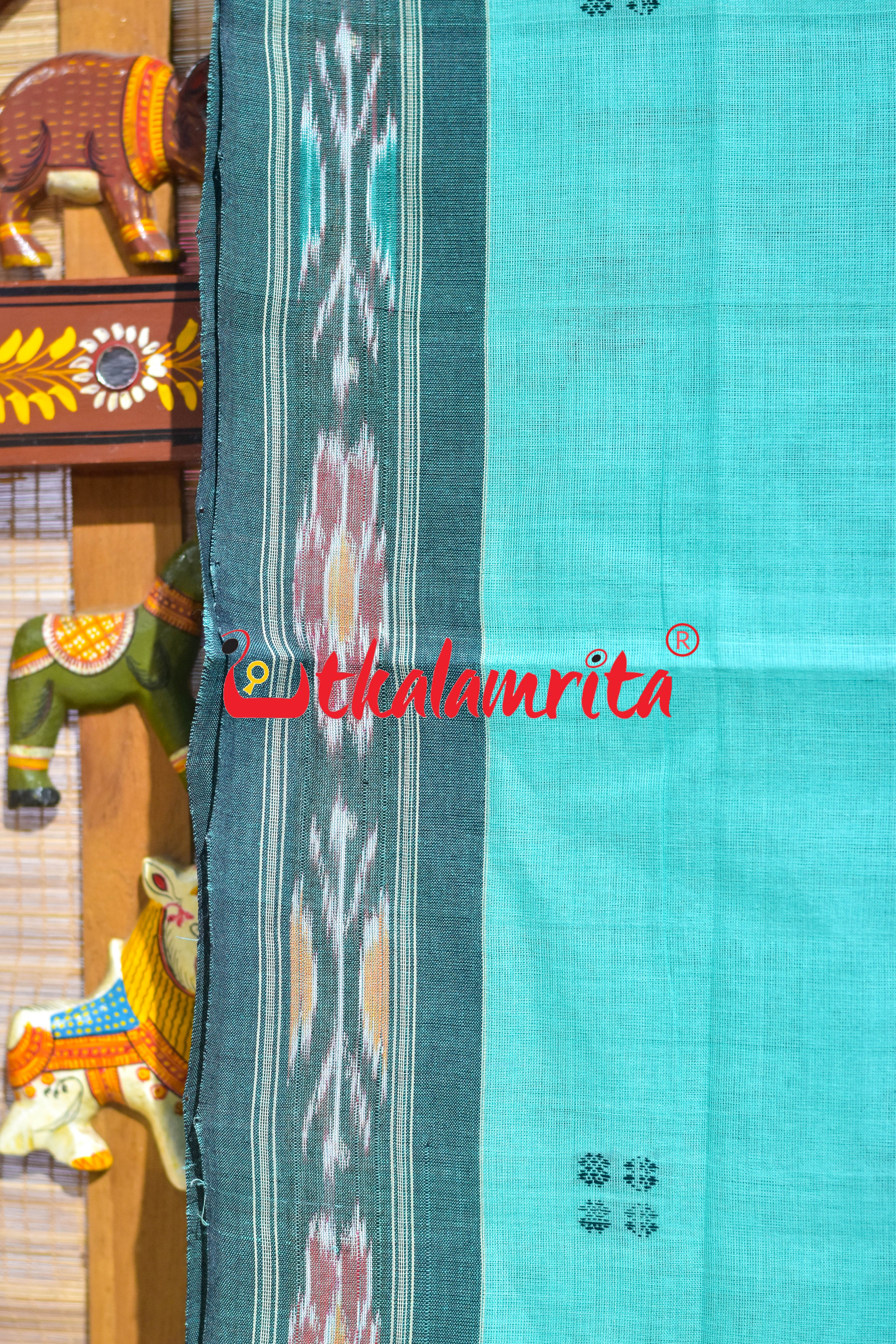 Sea Green Pittala Single Cotton Saree