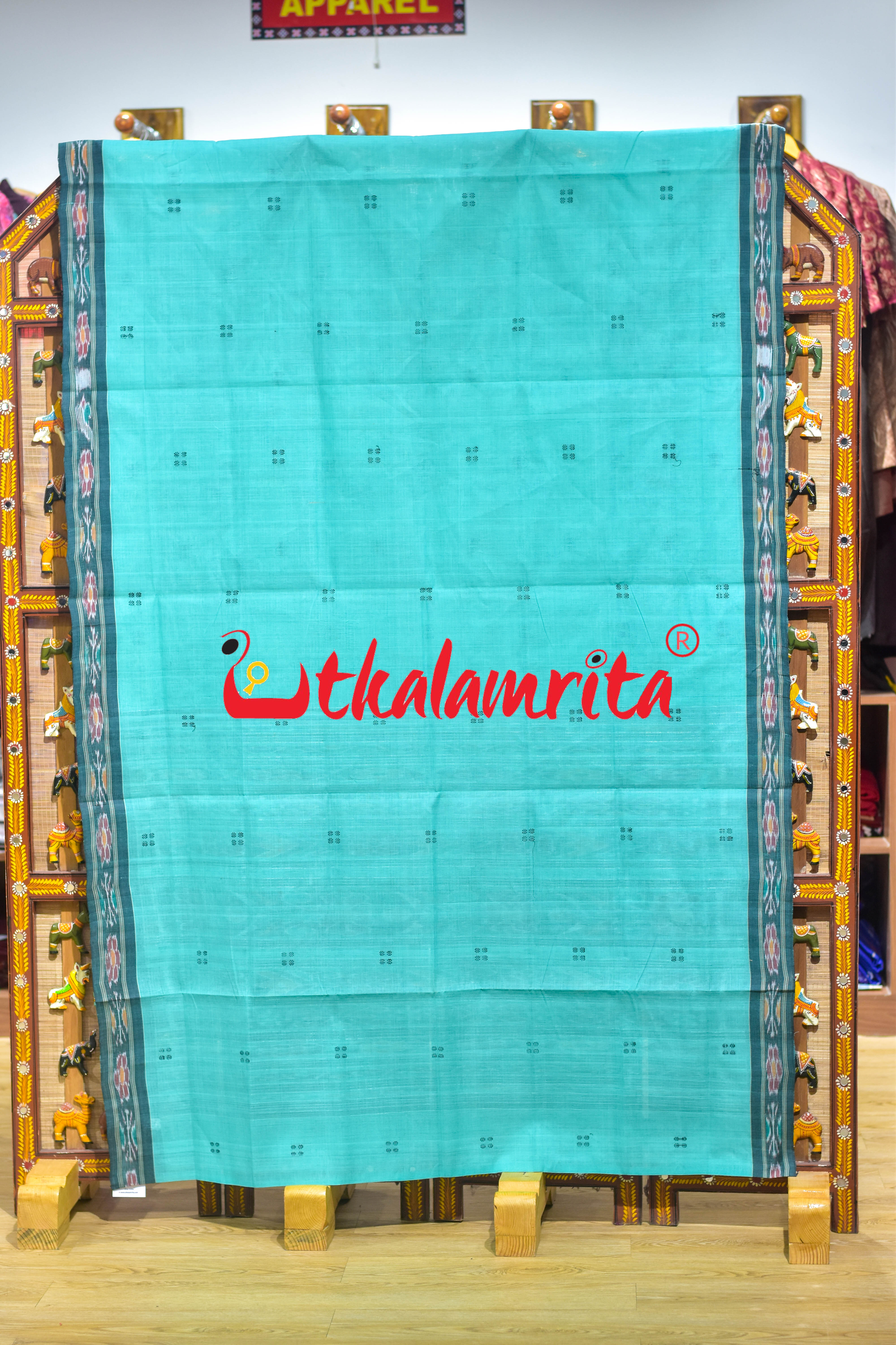 Sea Green Pittala Single Cotton Saree