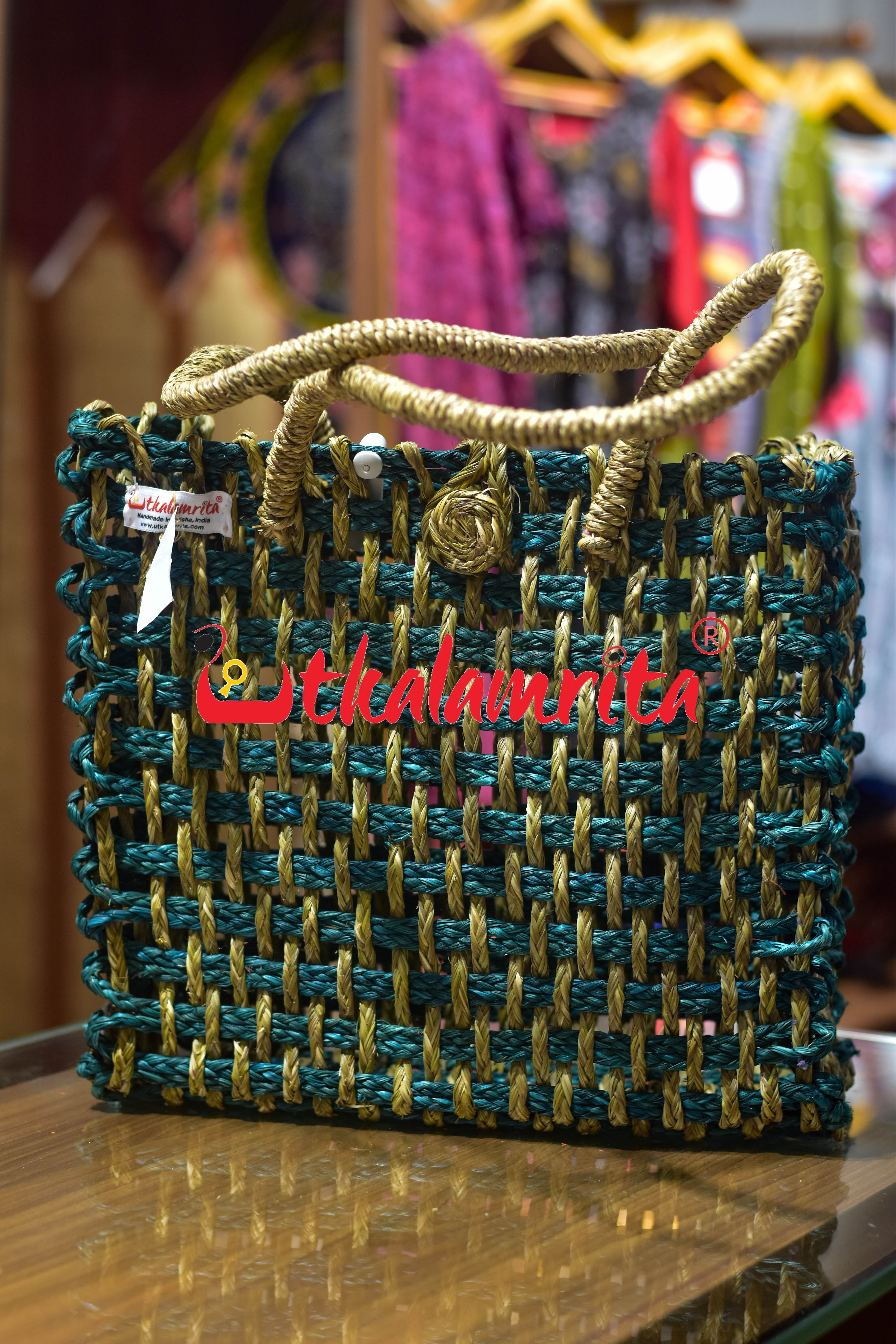 Sabai Grass Jali Bag (large)