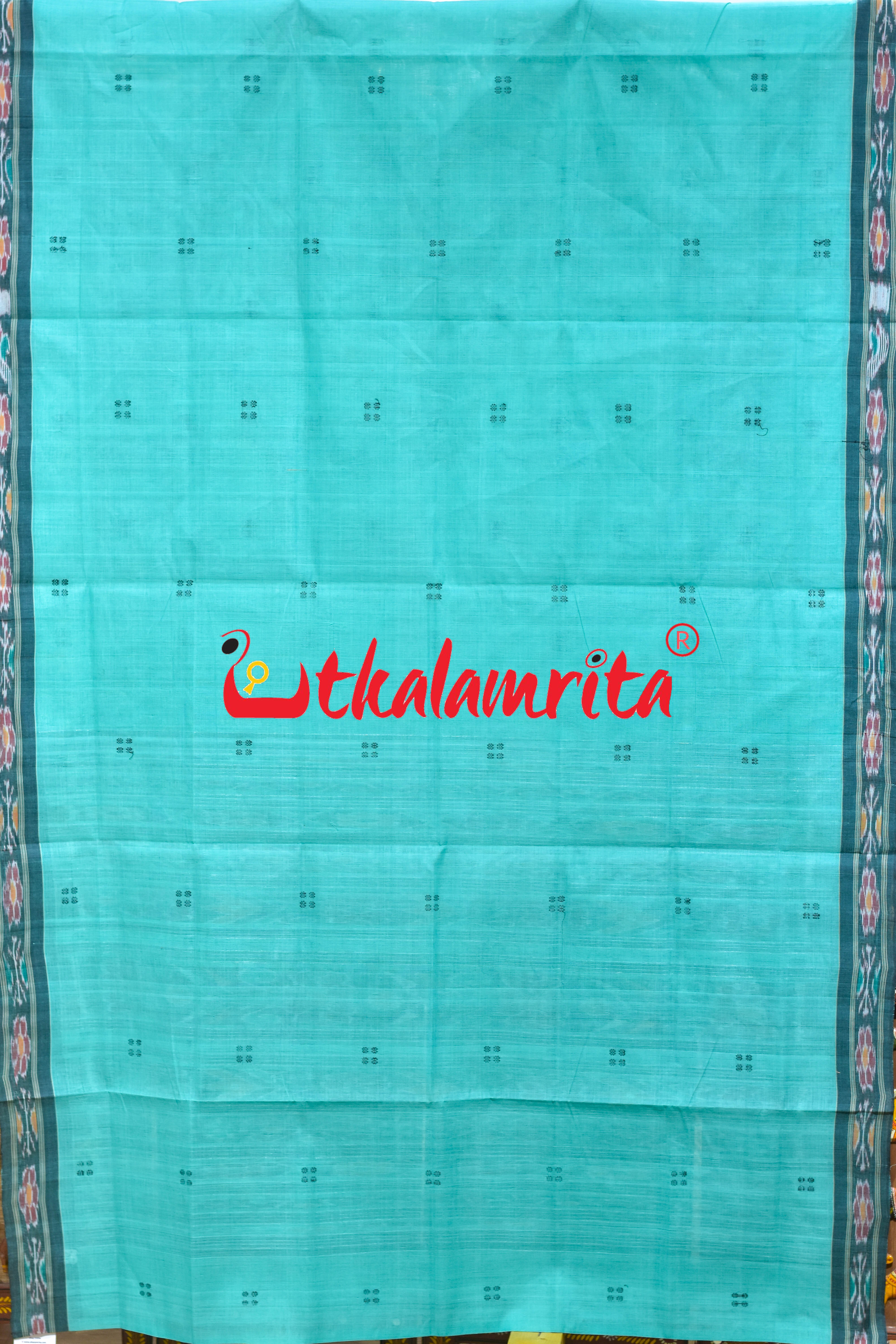Sea Green Pittala Single Cotton Saree