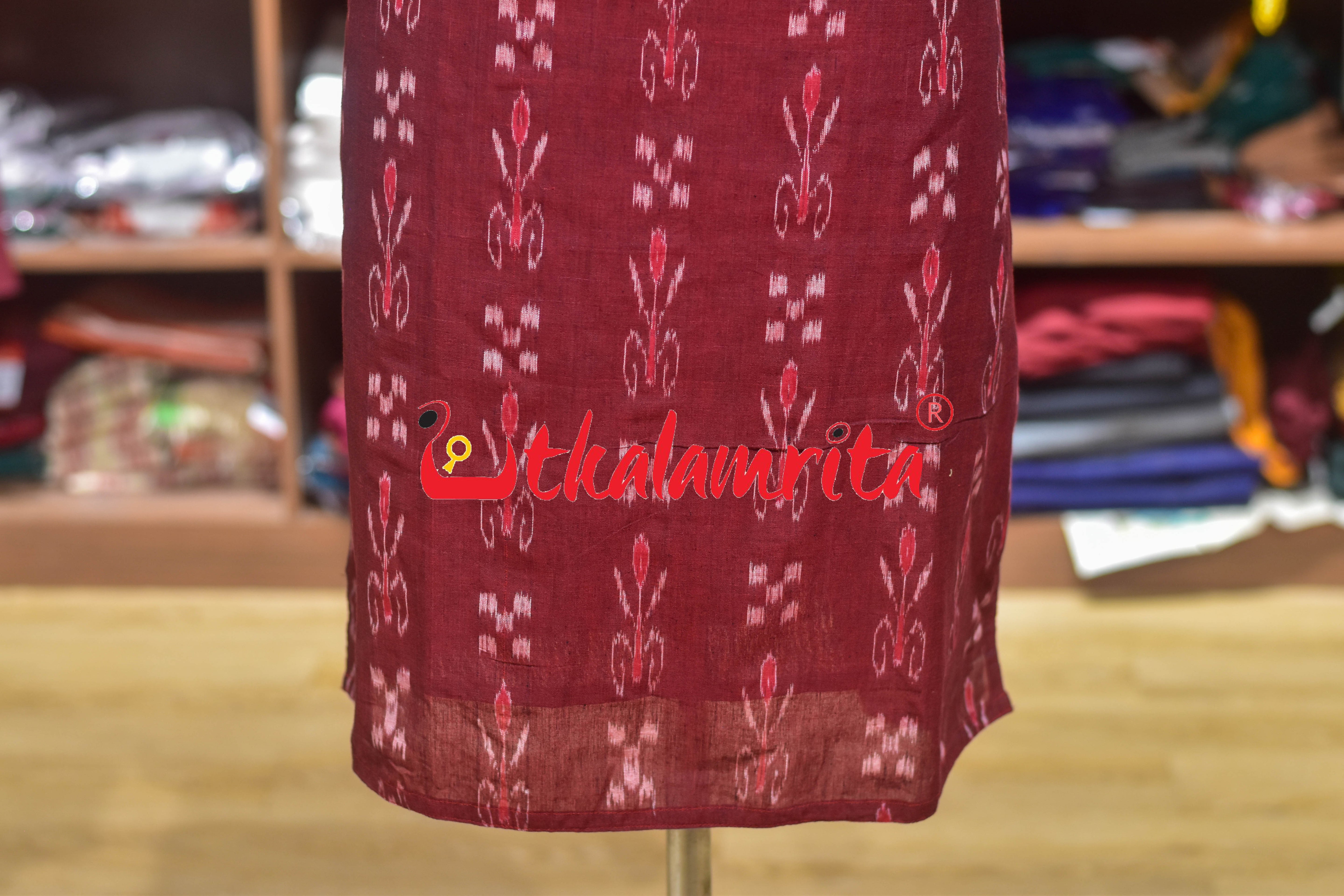 Maroon Kadha Total Pasapli (Ladies Kurta)