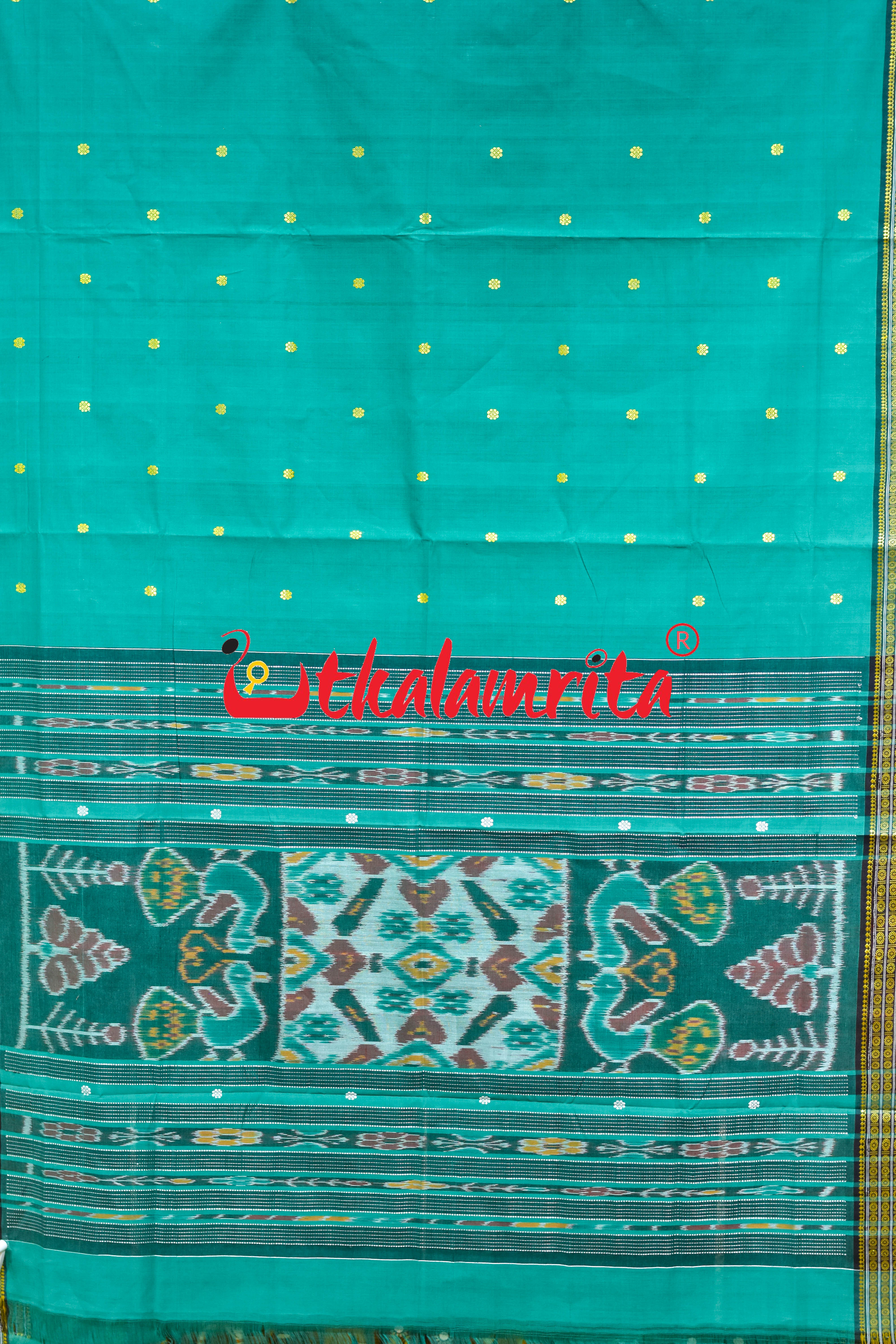 Green Double Border Doby Pittala Single Cotton Saree