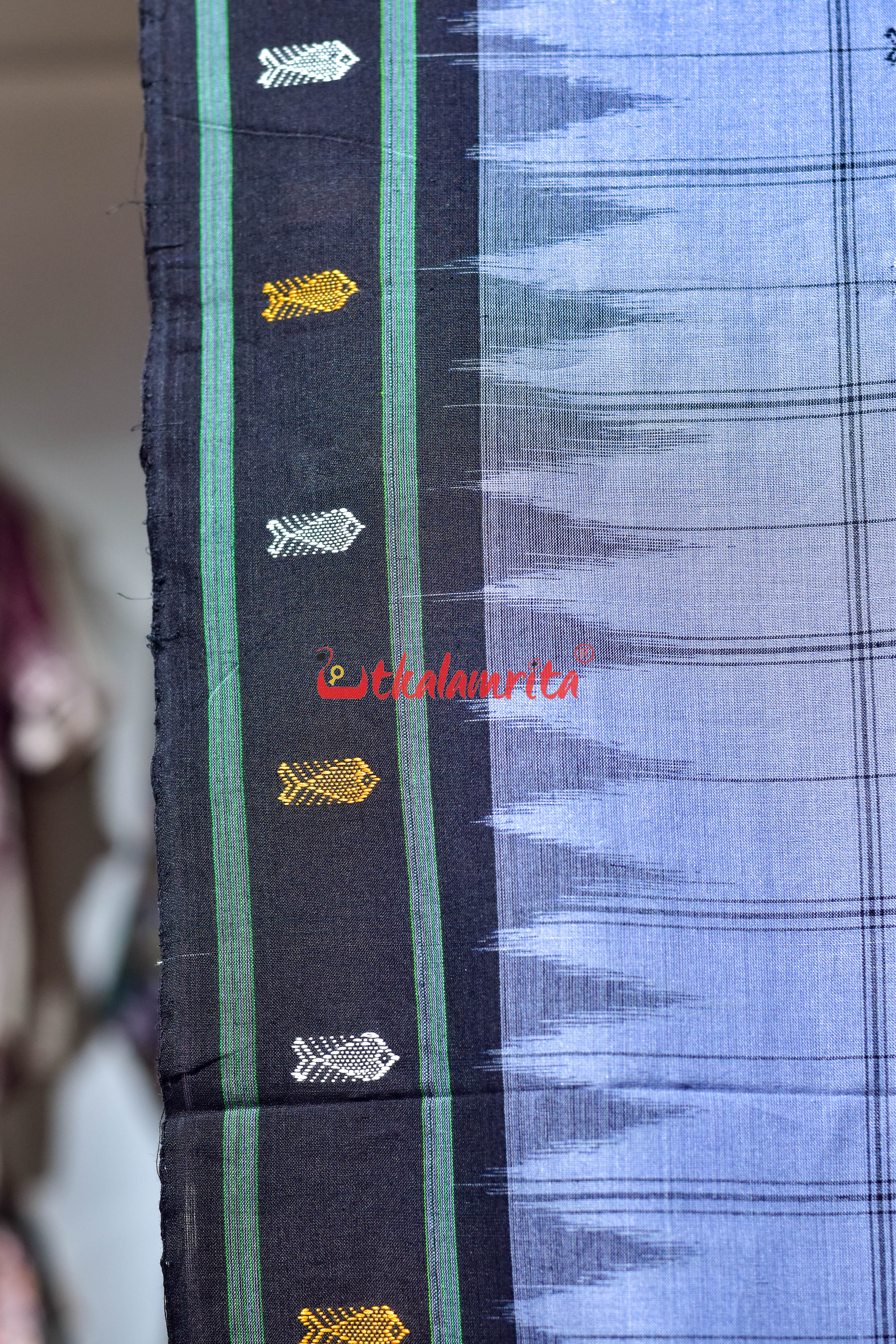Nuapatna Hazar Buti Ash Grey Cotton Saree