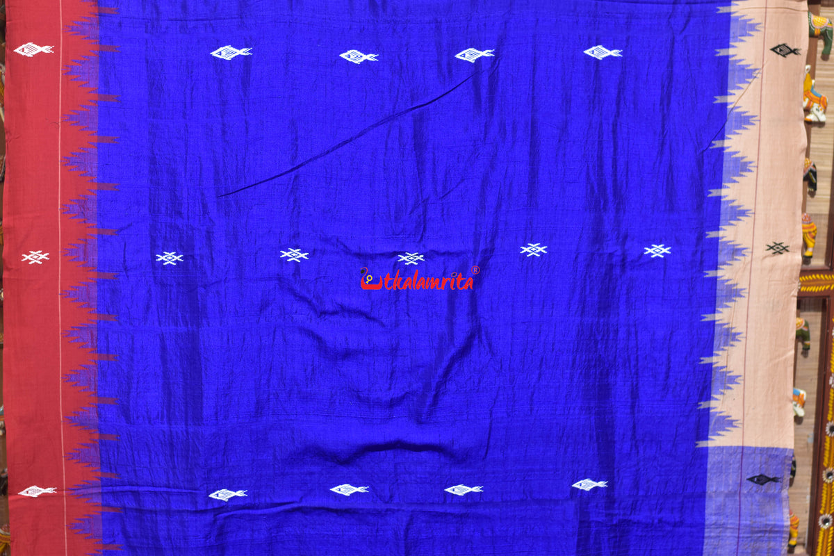 Indigo Ganga Jamuna Tussar Kotpad Saree