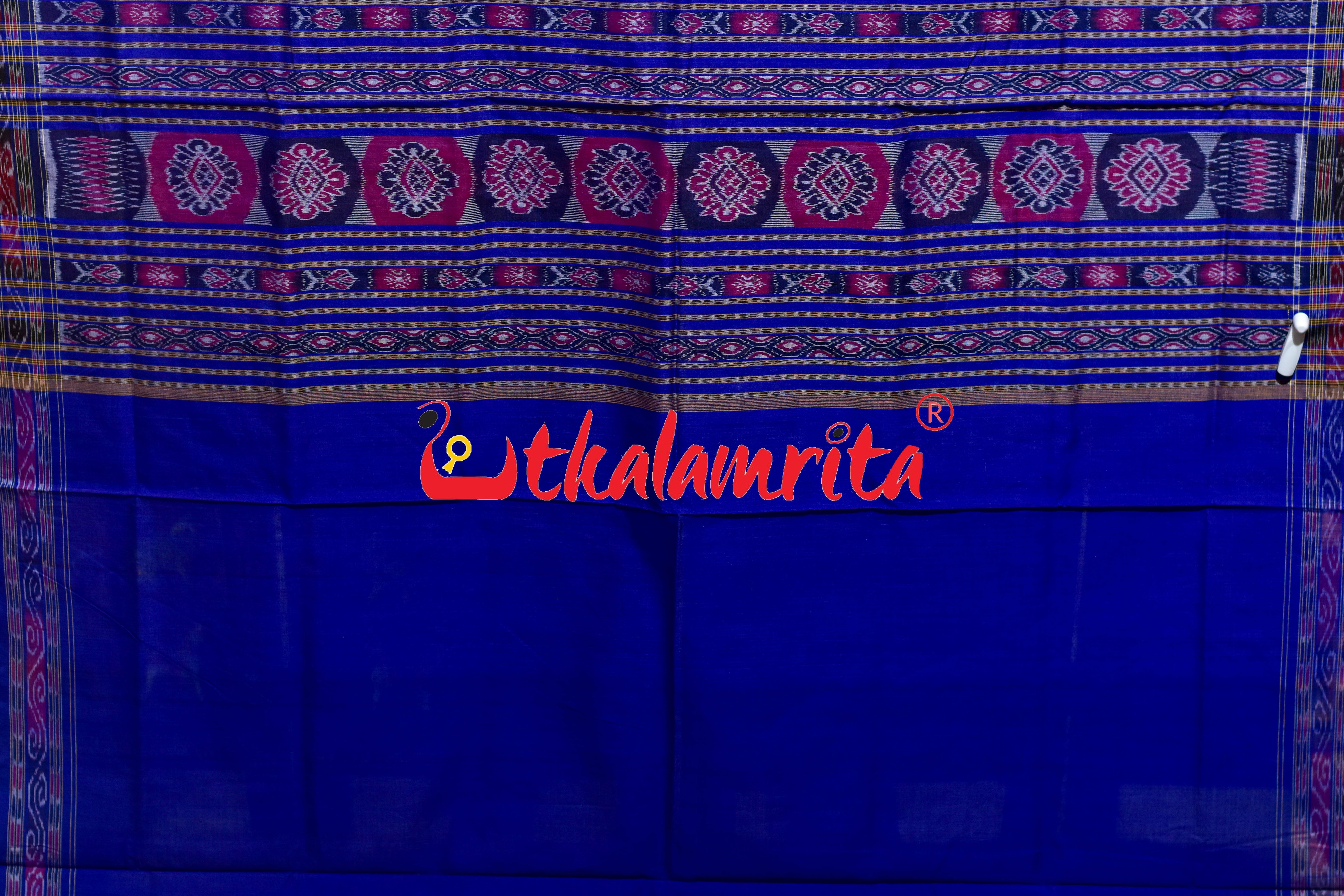 Sree Jantra Lakhmi Pada Rust Orange Sambalpuri Cotton Saree